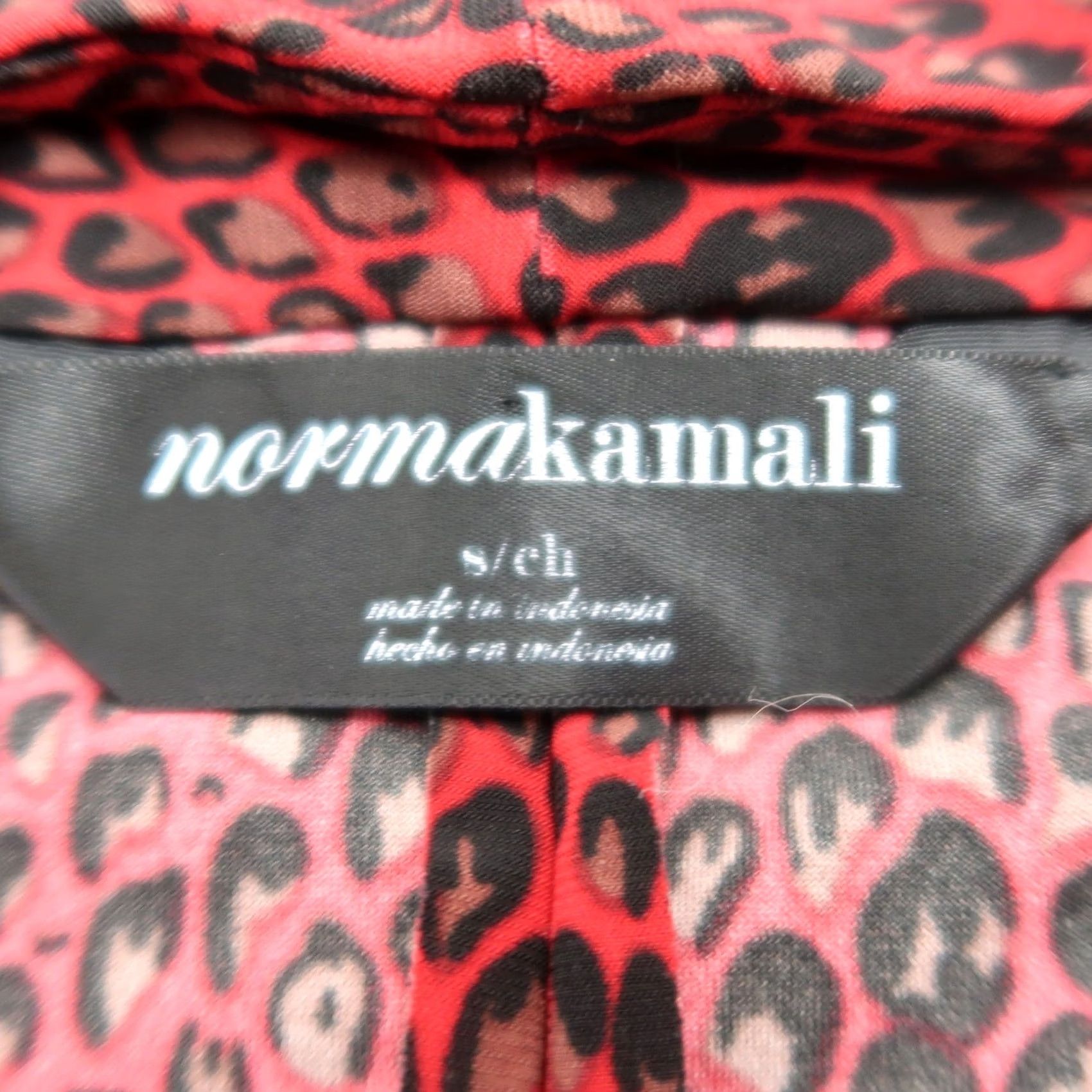 Norma Kamali Norma Kamali dress Jersey Knee Length S Red/Leopard Print Square Neck Short Sleeve Womens Size S / US 4 / IT 40 - 5 Thumbnail