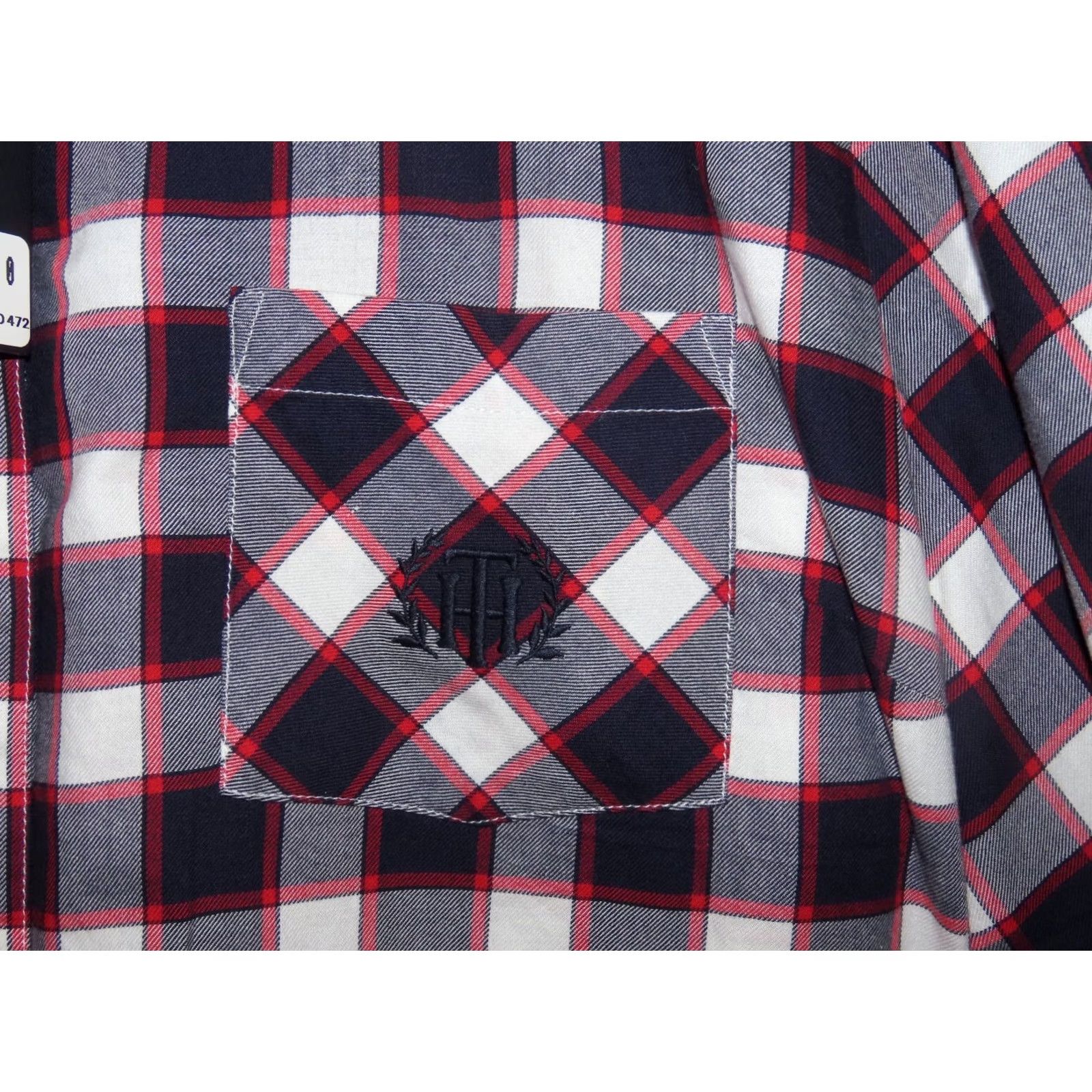 Tommy Hilfiger Tommy Hilfiger Button-Up Shirt Women's Long Sleeve Roll Tab Plaid Red White Blue Logo Pocket Black 2XL Regular Mens? Size XXL / US 16-18 / IT 52-54 - 5 Thumbnail