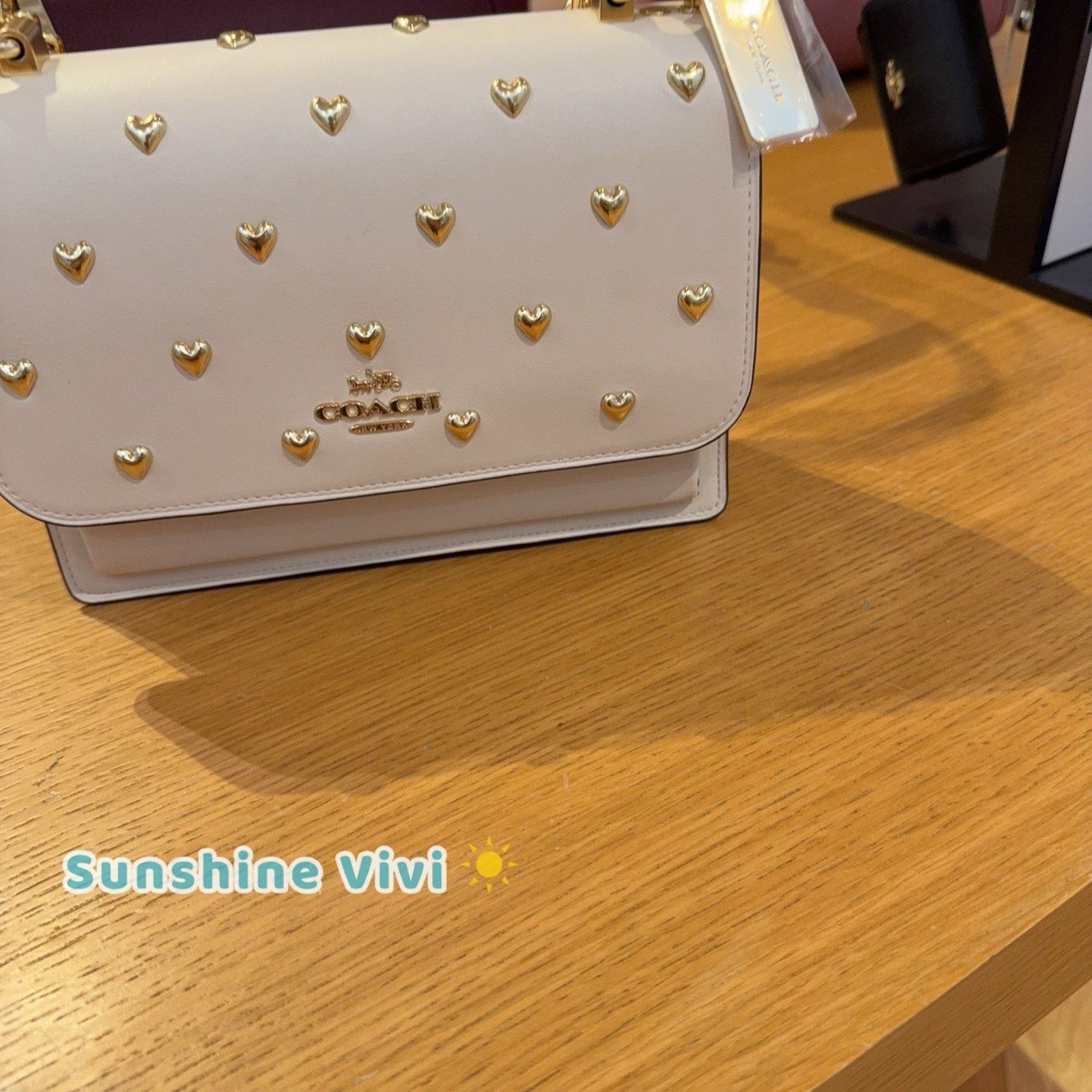 Coach NWT Coach Klare Crossbody Bag Heart Rivets Gold/Chalk CDB01 Size ONE SIZE - 2 Thumbnail