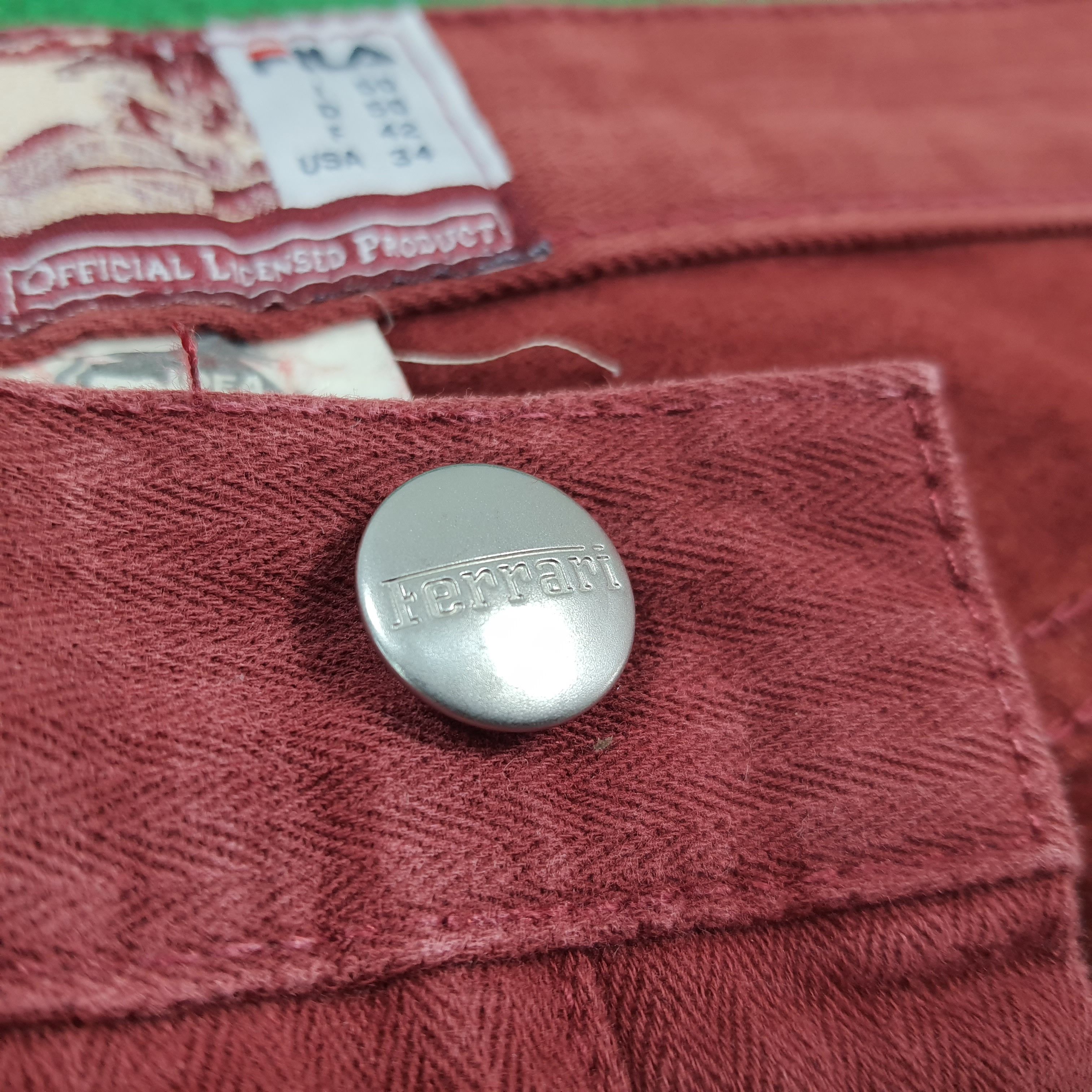 Ferrari Vintage Rare FERRARI x FILA Red Denim Pants Italy C297N8 Size US 31 - 7 Thumbnail