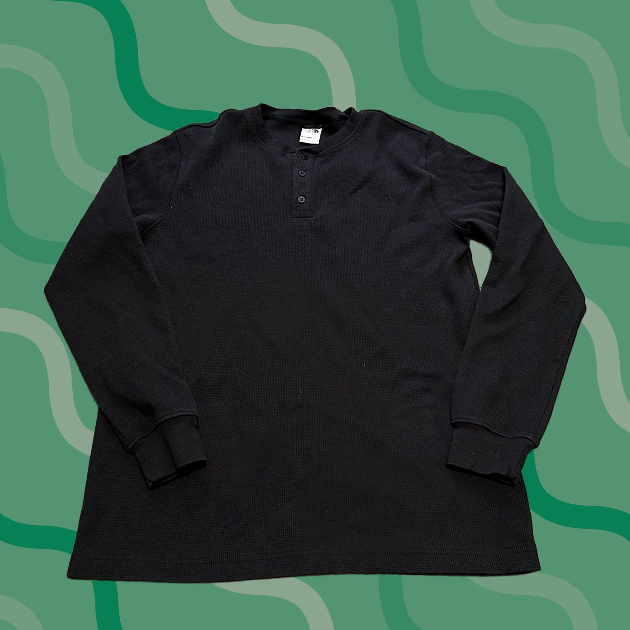 The North Face The North Face Terrain Waffle Henley Shirt Mens Large Black Thermal All Seasons Outdoors Outdoors Hiking Size US L / EU 52-54 / 3 - 1 Thumbnail