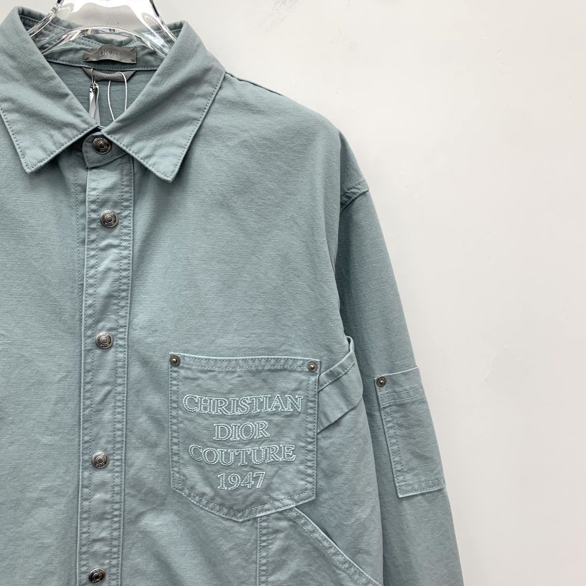 Dior Dior Blue Letter Embroidered Long Sleeve Shirt K26WX Size US S / EU 44-46 / 1 - 3 Thumbnail