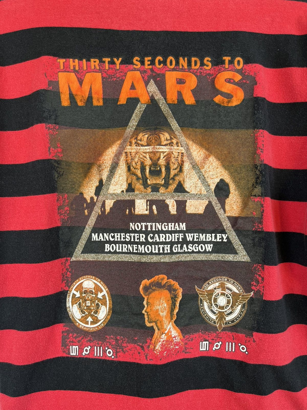 Band Tees Vintage Thirty Seconds To Mars Into Wild Band Stripes Tee Size US M / EU 48-50 / 2 - 3 Thumbnail