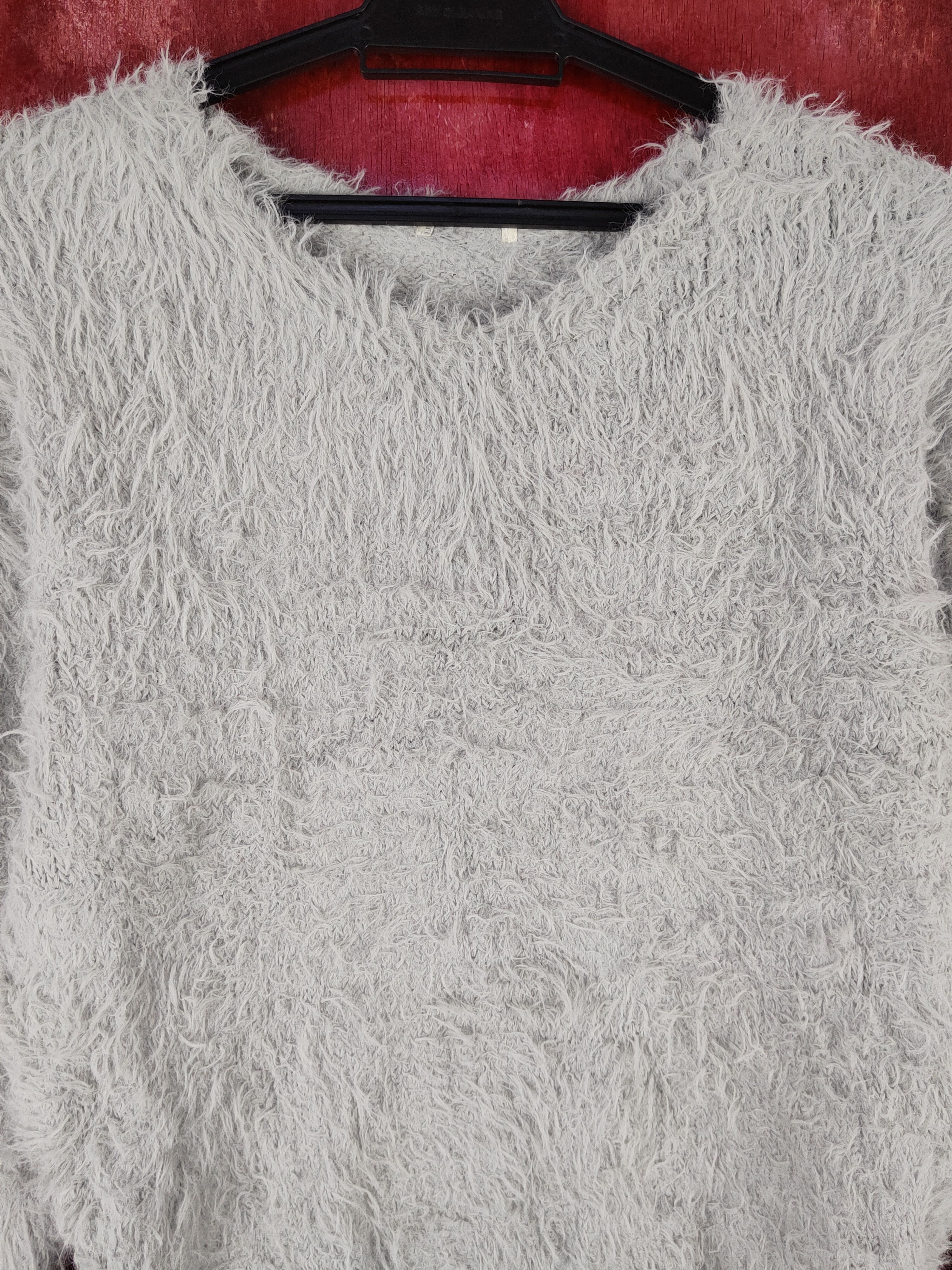 Homespun Knitwear Japanese Brand Gray Shag Shaggy Fur Mohair Knitwear #S2059 Size M / US 6-8 / IT 42-44 - 2 Thumbnail