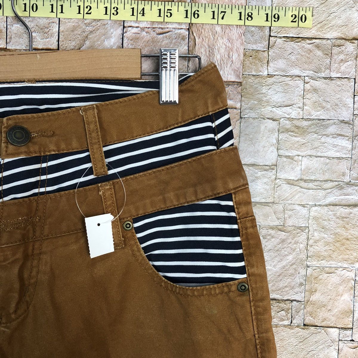 Japanese Brand Japan double waist Brown vintage cargo Pants #A434 Size US 28 / EU 44 - 9 Thumbnail