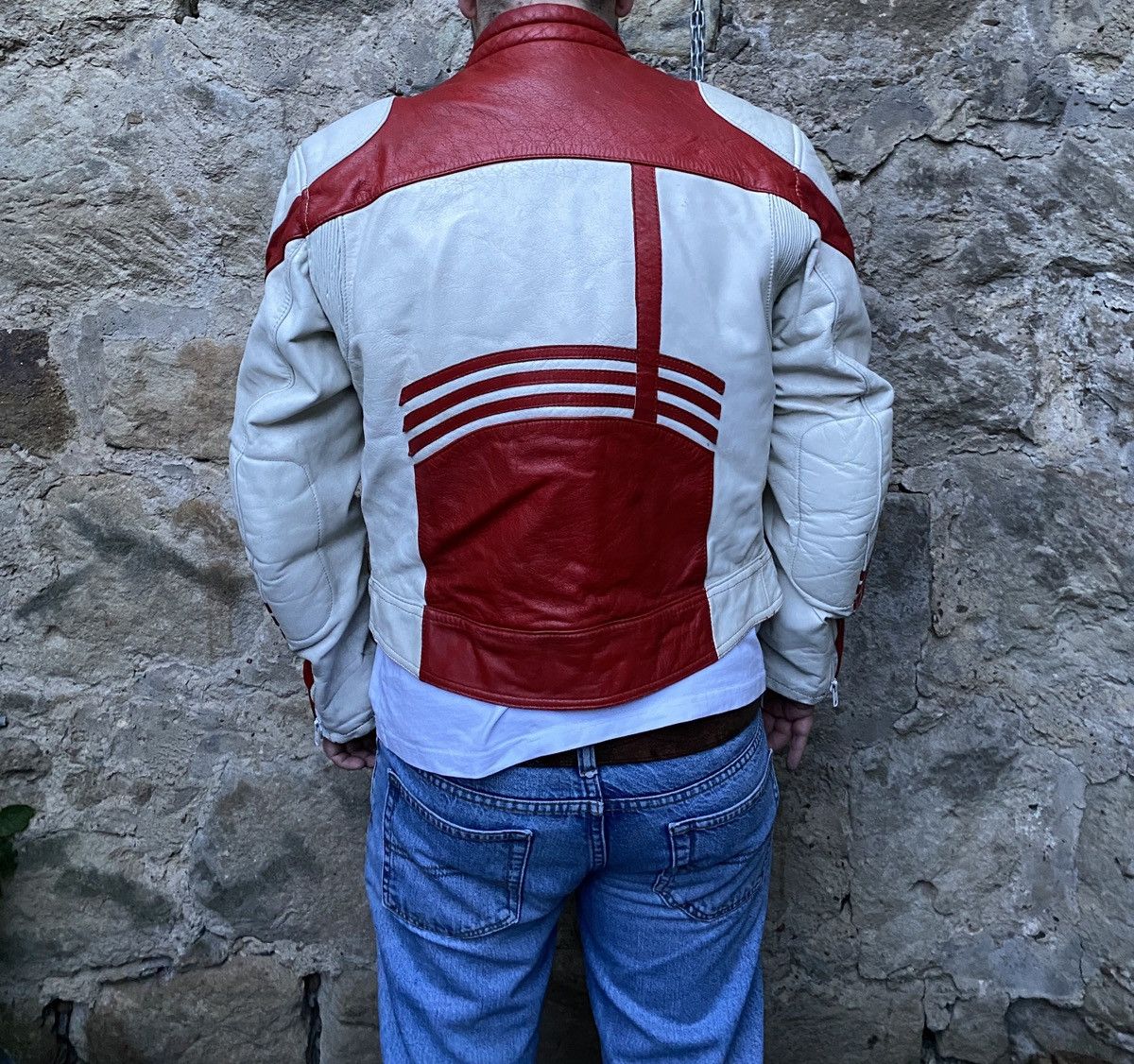 Vintage Rare 80s Sport Distressed Leather Racing Cafe Racer Jacket Size US M / EU 48-50 / 2 - 4 Thumbnail