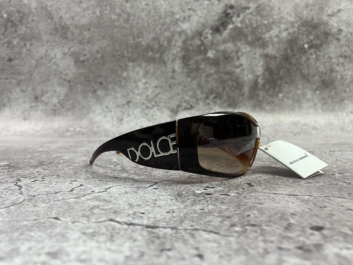 Dolce & Gabbana Vintage D&G 🇮🇹 Shield Sunglasses Brown Gradient Y2K UV400 Size ONE SIZE - 1 Thumbnail