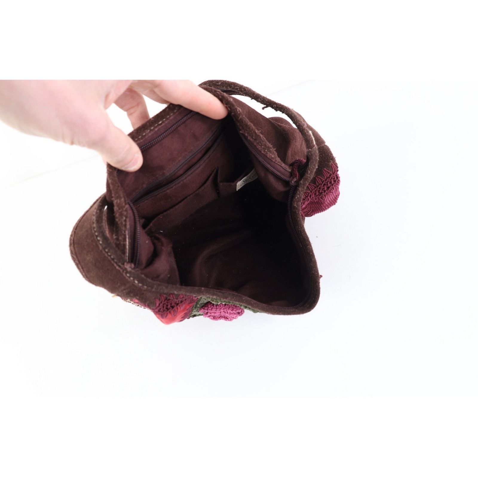Vintage Vintage 90s Babydoll Suede Leather Patchwork Purse Bag Size ONE SIZE - 10 Thumbnail