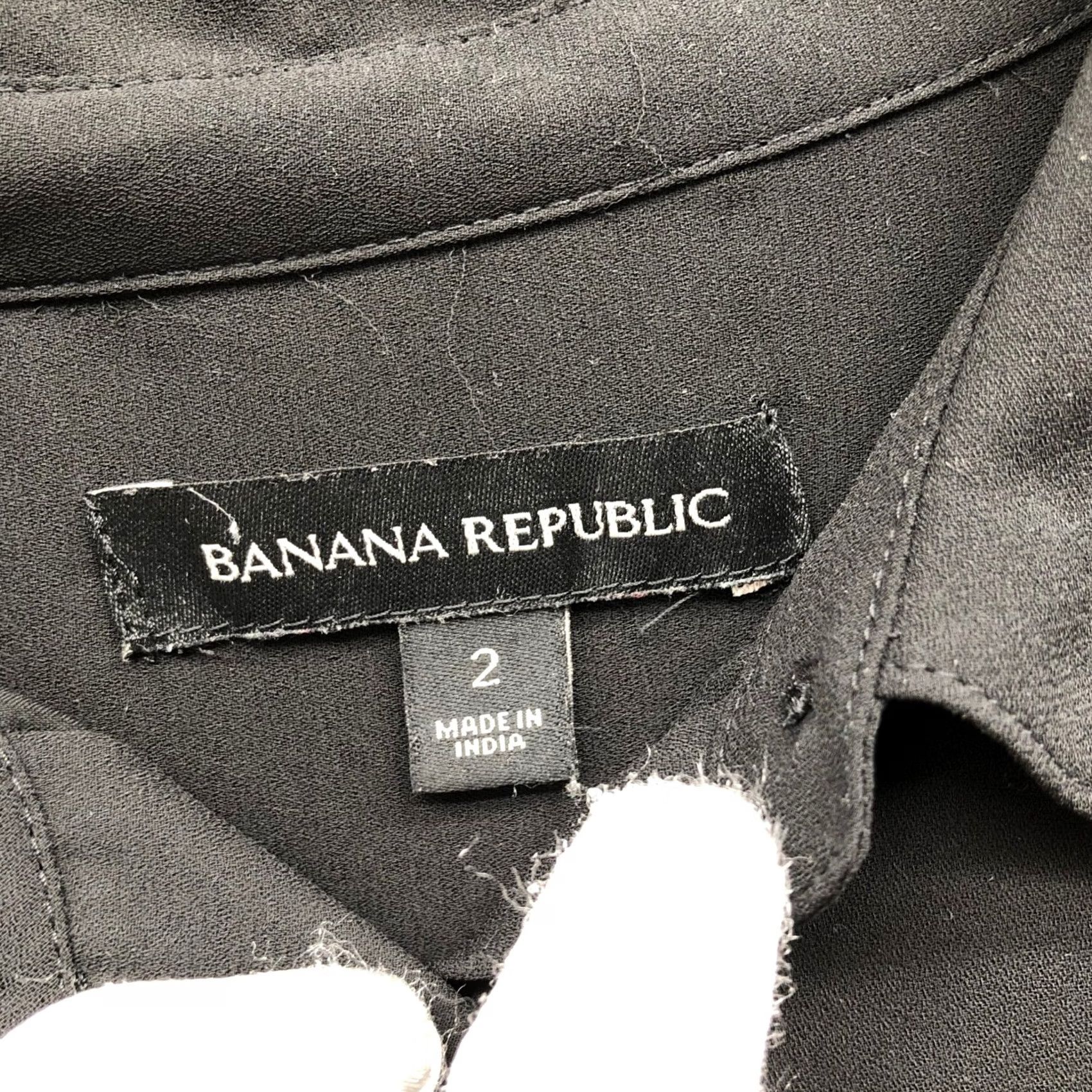 Banana Republic Banana Republic Shirt Dress Womens 2 Black Long Sleeve Collared Knee Length Size XS / US 0-2 / IT 36-38 - 5 Thumbnail