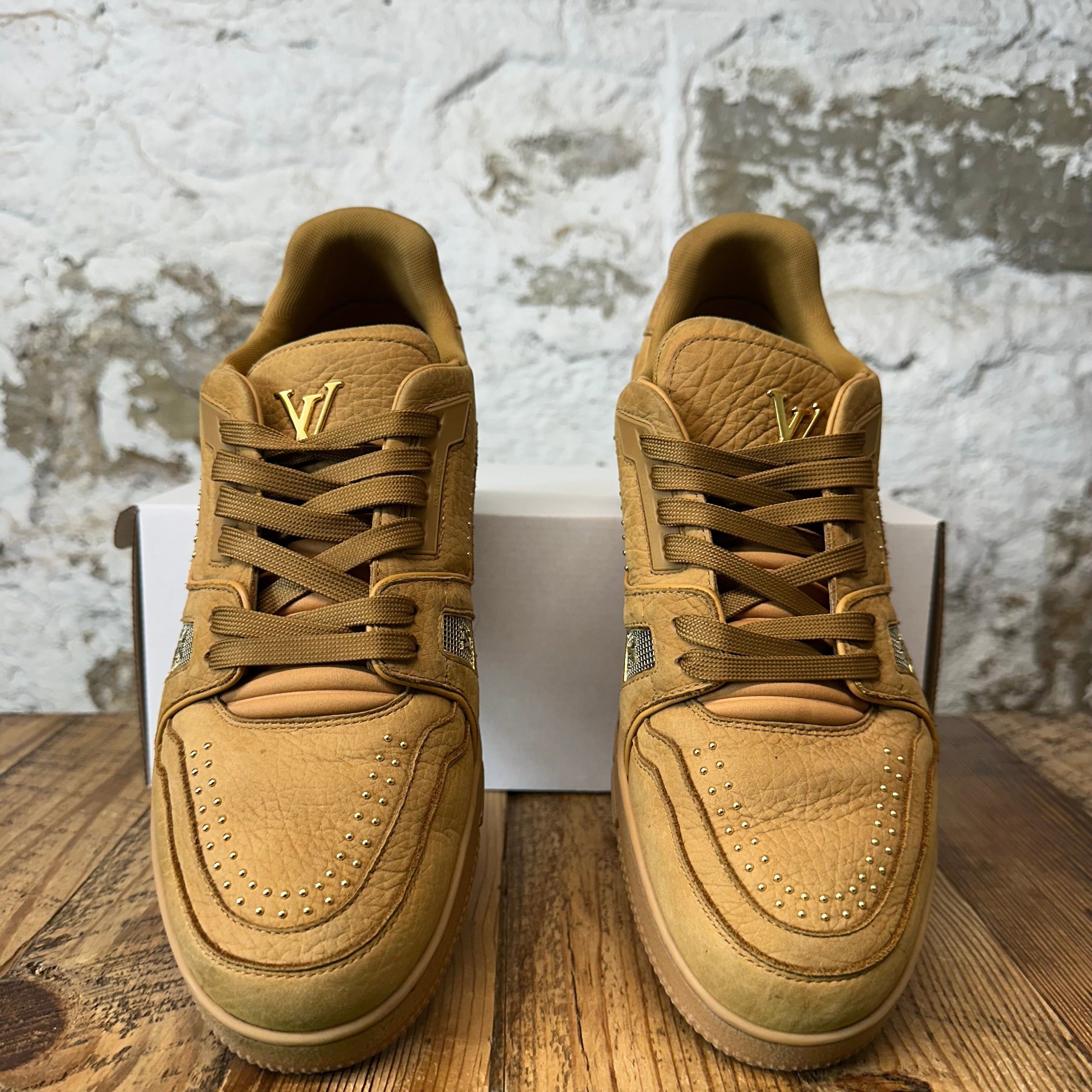 Louis Vuitton Louis Vuitton Brown Leather Studded Trainer Sz 10 (8.5LV) Size US 10 / EU 43 - 3 Thumbnail