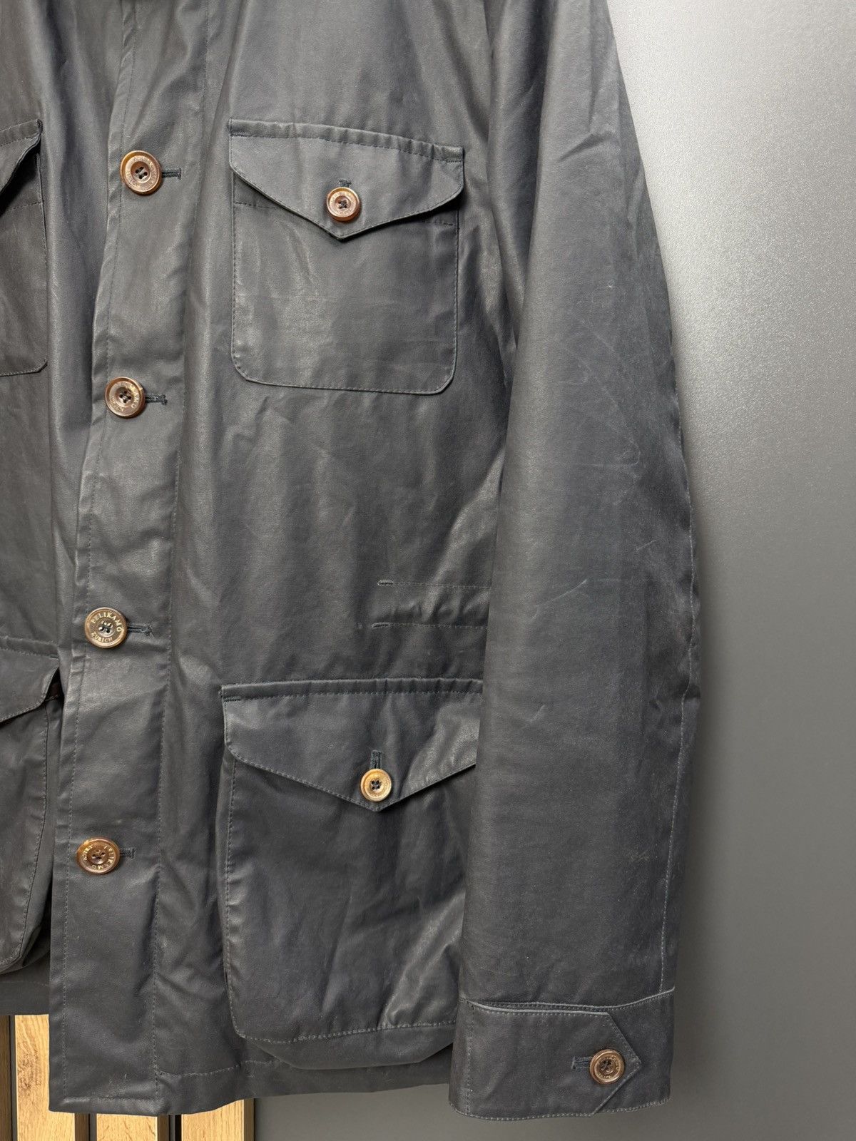Other Pelikamo Zurich Waxed Hooded Jacket Navy Size 48 Size US M / EU 48-50 / 2 - 5 Thumbnail
