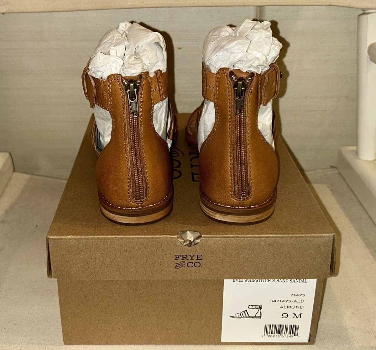 Frye Frye & Co “Evie” Leather Whipstitch Sandal Size 9 Size US 9 / IT 39 - 4 Thumbnail