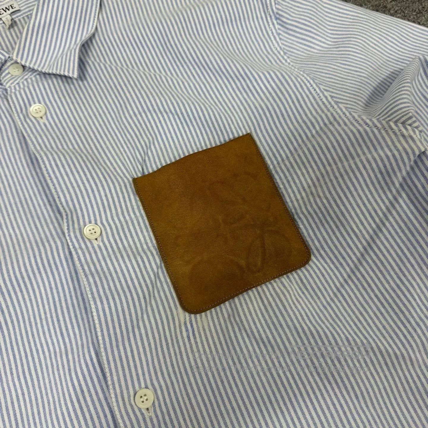 Loewe Loewe Leather Pocket Embossed Logo Stripe Shirt. Size US M / EU 48-50 / 2 - 5 Thumbnail