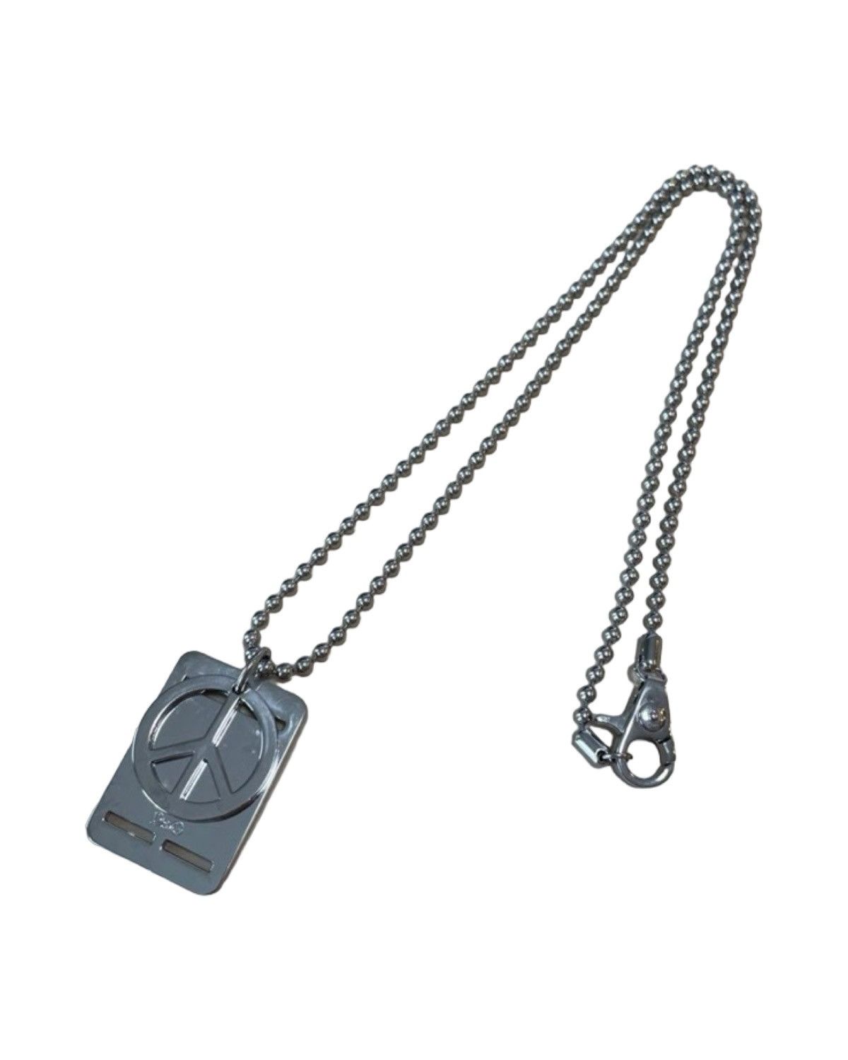 Dolce & Gabbana Peace Symbol Dog Tag Plate Necklace Size ONE SIZE - 1 Thumbnail
