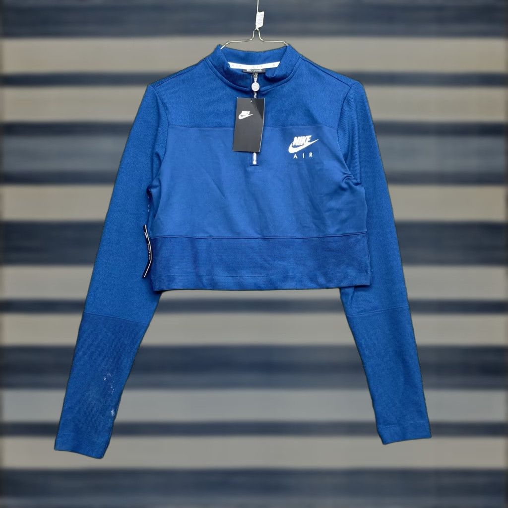 Nike Nike Air Sweatshirt Pullover Womens Large Crop Half Zip Tight Fit CJ3108-432 Size L / US 10 / IT 46 - 1 Thumbnail