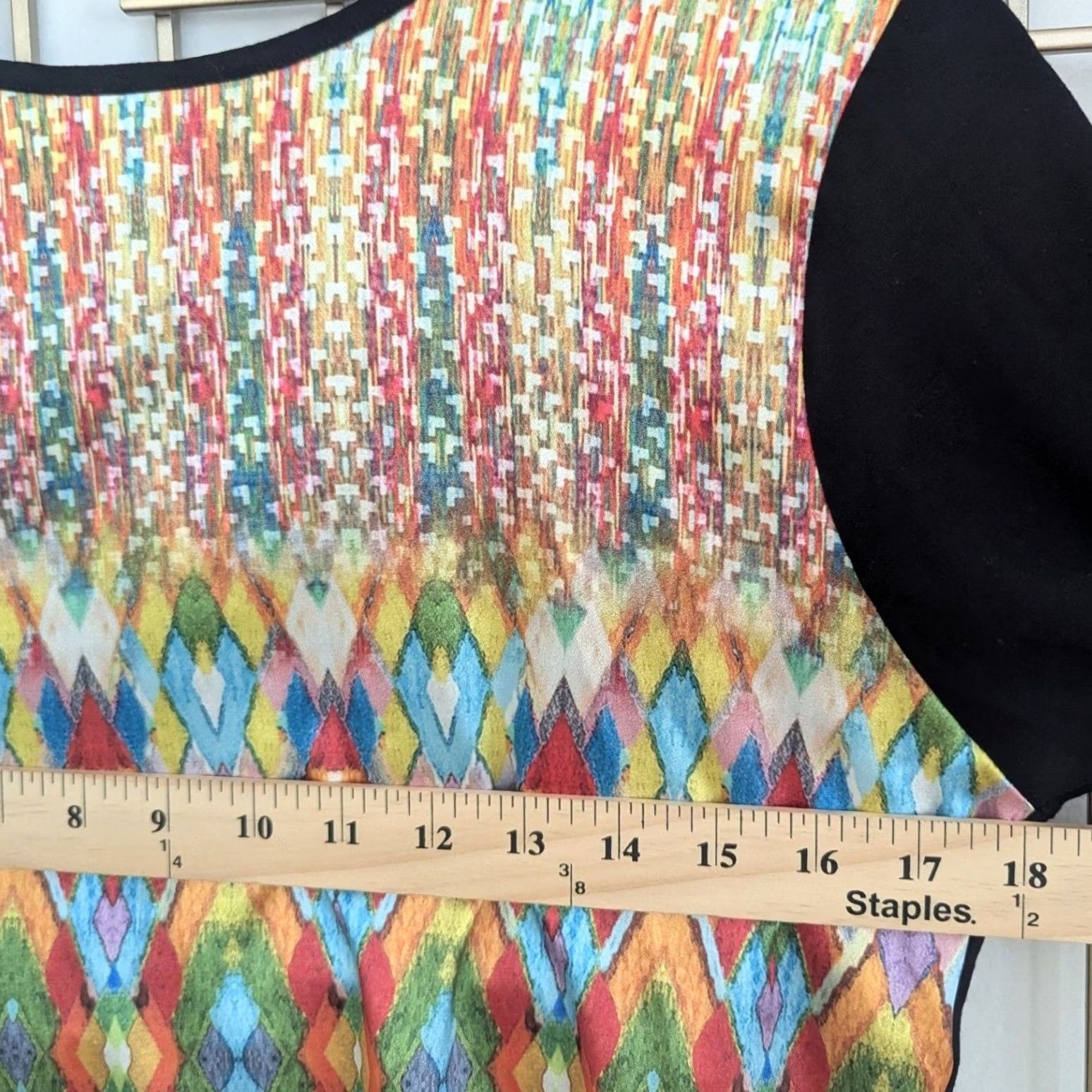 Vintage Paola Davoli Black 3/4 Sleeve Geometric Print Top Blouse Made in Italy Size S / US 4 / IT 40 - 5 Thumbnail