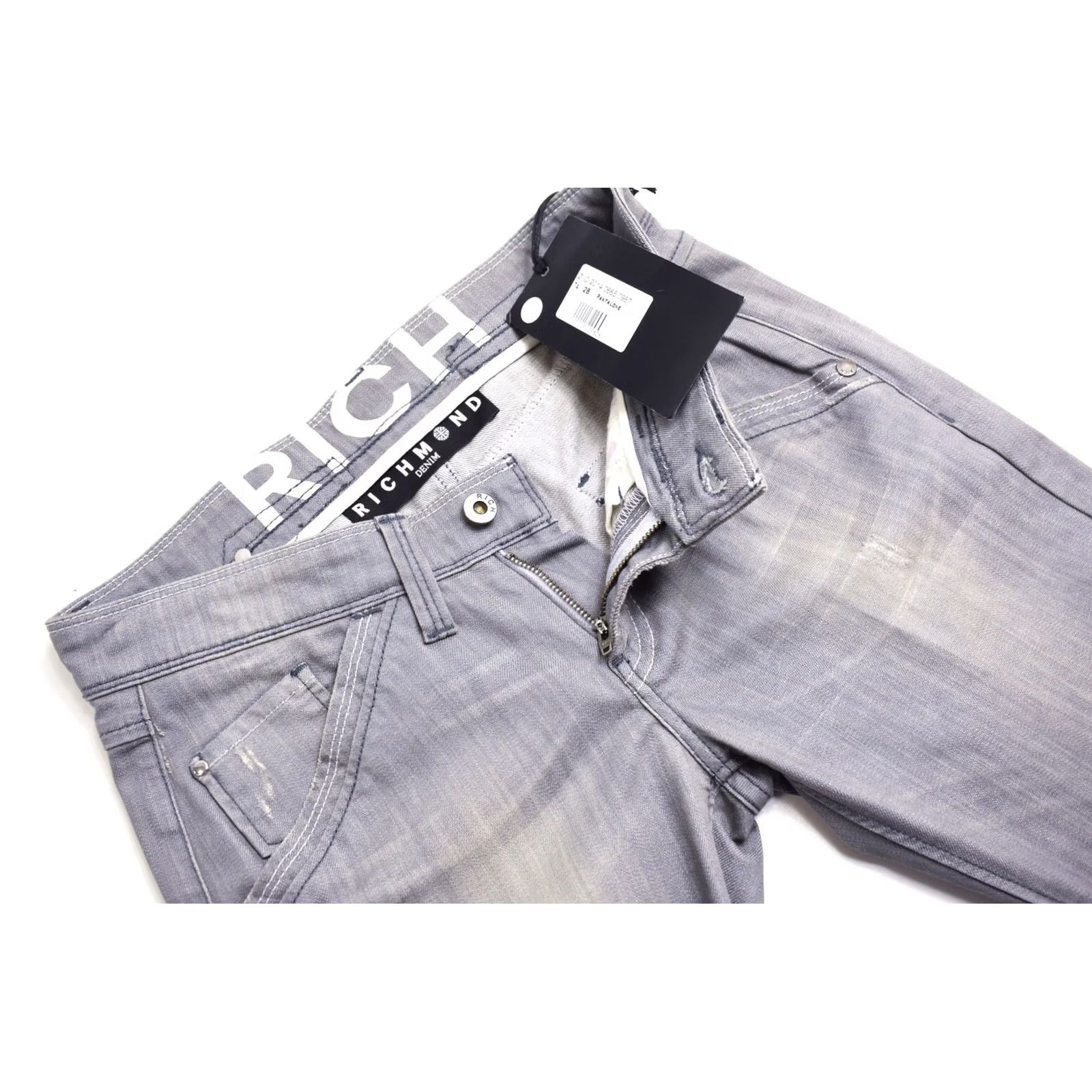 Denime RICHMOND DENIM Jeans Women's W28 Zip Fly Distressed Faded Flared Jeans Grey Denim W28 Womens Flared Distressed, Faded, Zip Fly Size 28" / US 6 / IT 42 - 4 Thumbnail