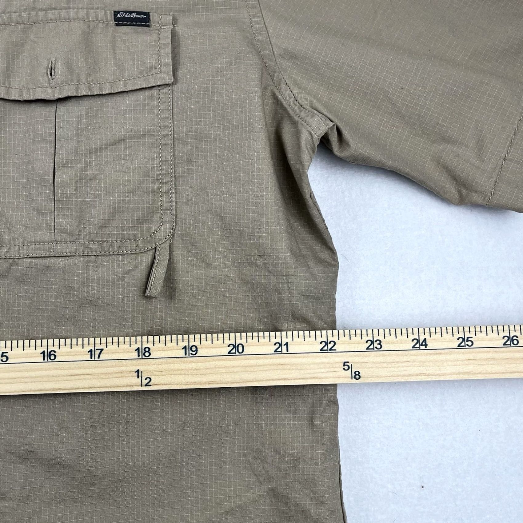 Eddie Bauer Eddie Bauer Shirt Mens Beige Cotton Short Sleeve Button-Up Double Pocket L Regular Size US L / EU 52-54 / 3 - 5 Thumbnail