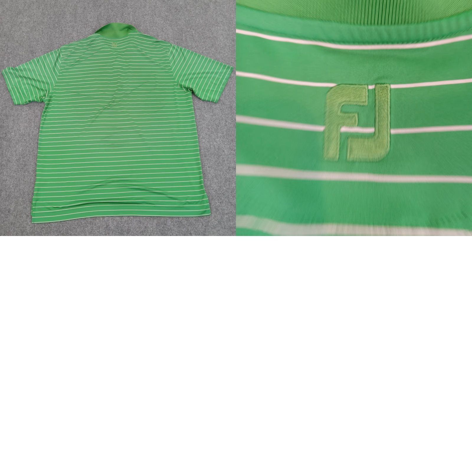 Footjoy Footjoy Polo Shirt Men 2XL XXL Green White Striped Short Sleeve Stretch Casual Polo Size US XXL / EU 58 / 5 - 8 Thumbnail