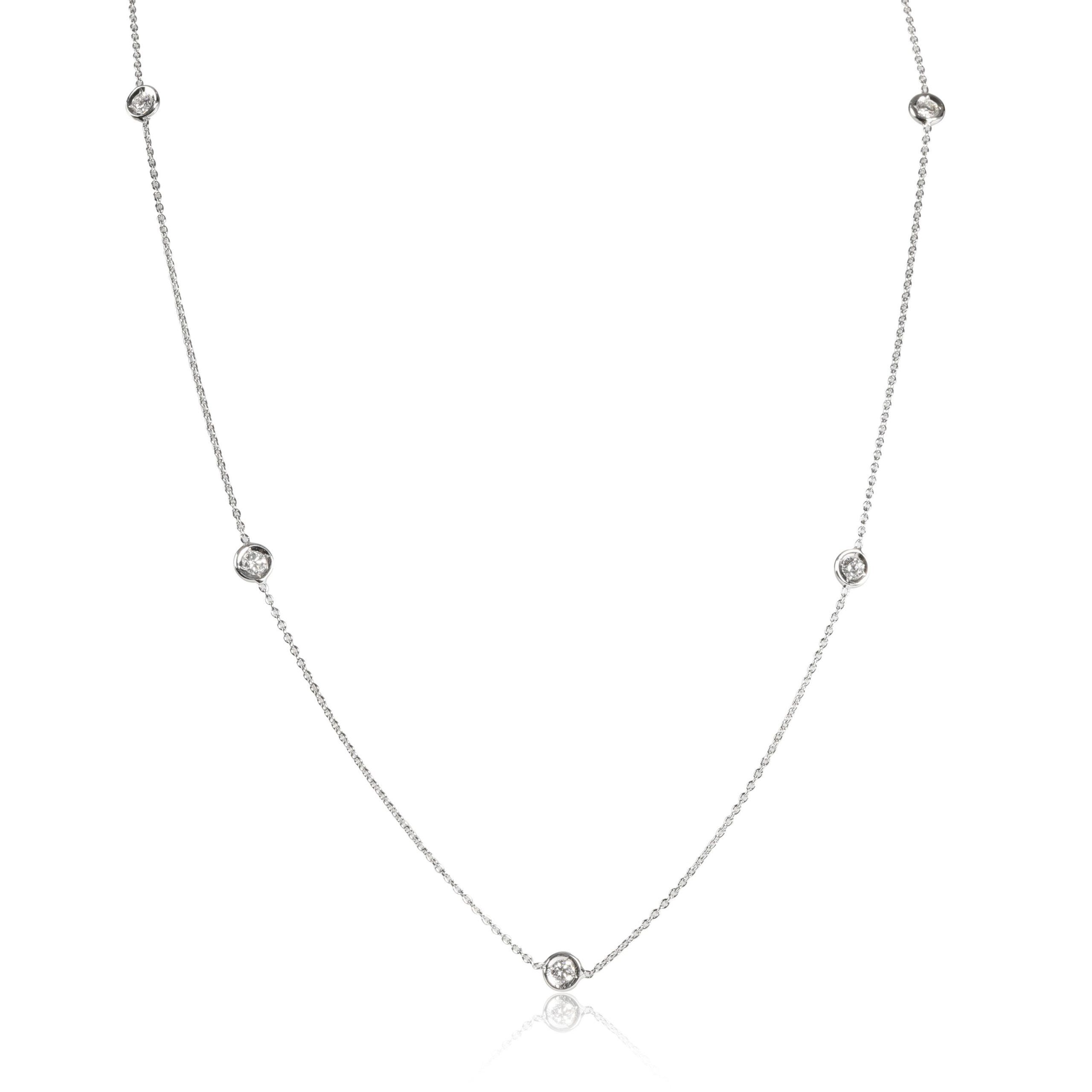 Roberto Coin Diamond Station Necklace in 18K White Gold 0.35 CTW