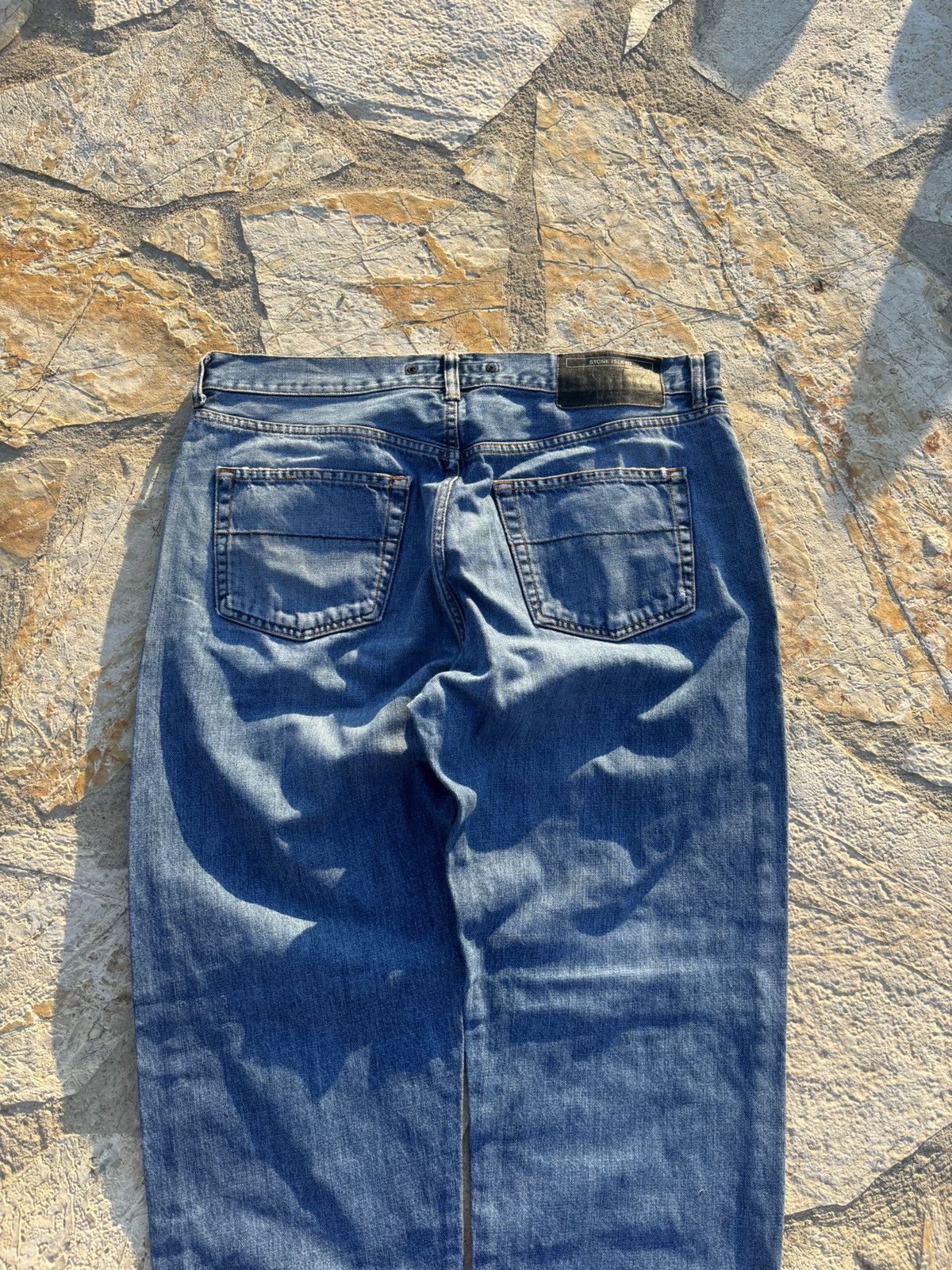 Japanese Brand × Stone Island × Vintage 90s Vintage Stone Island Jeans Denim Pants Rare S.I Wideleg Size US 38 / EU 54 - 3 Thumbnail