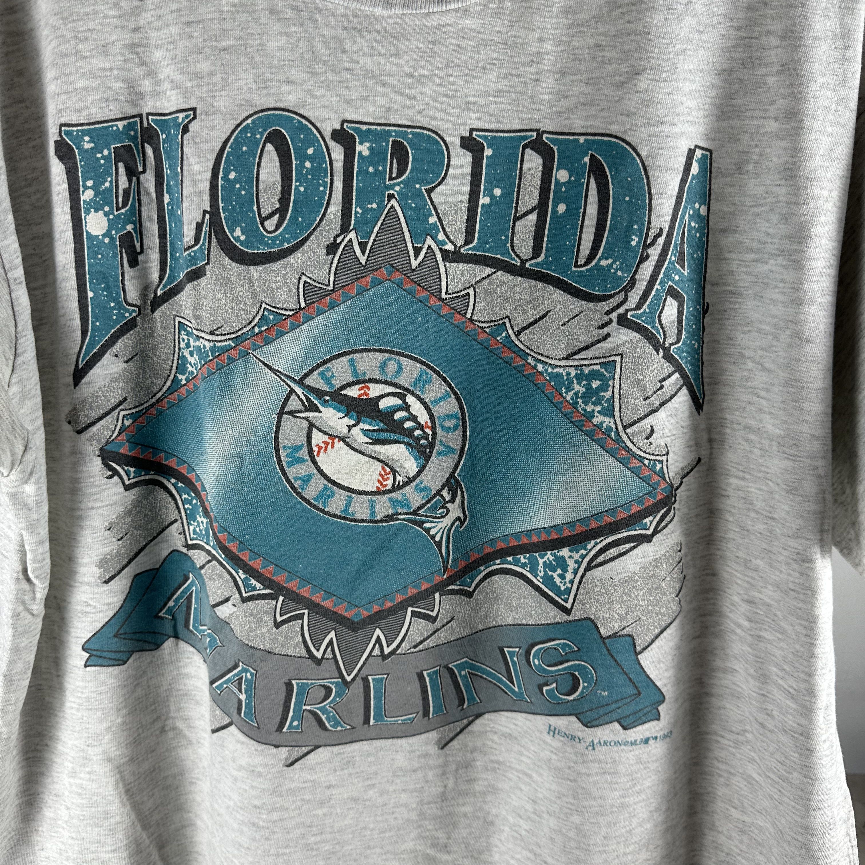 Vintage Vintage 1993 Florida Marlins MLB Baseball T-Shirt Size US XL / EU 56 / 4 - 2 Thumbnail