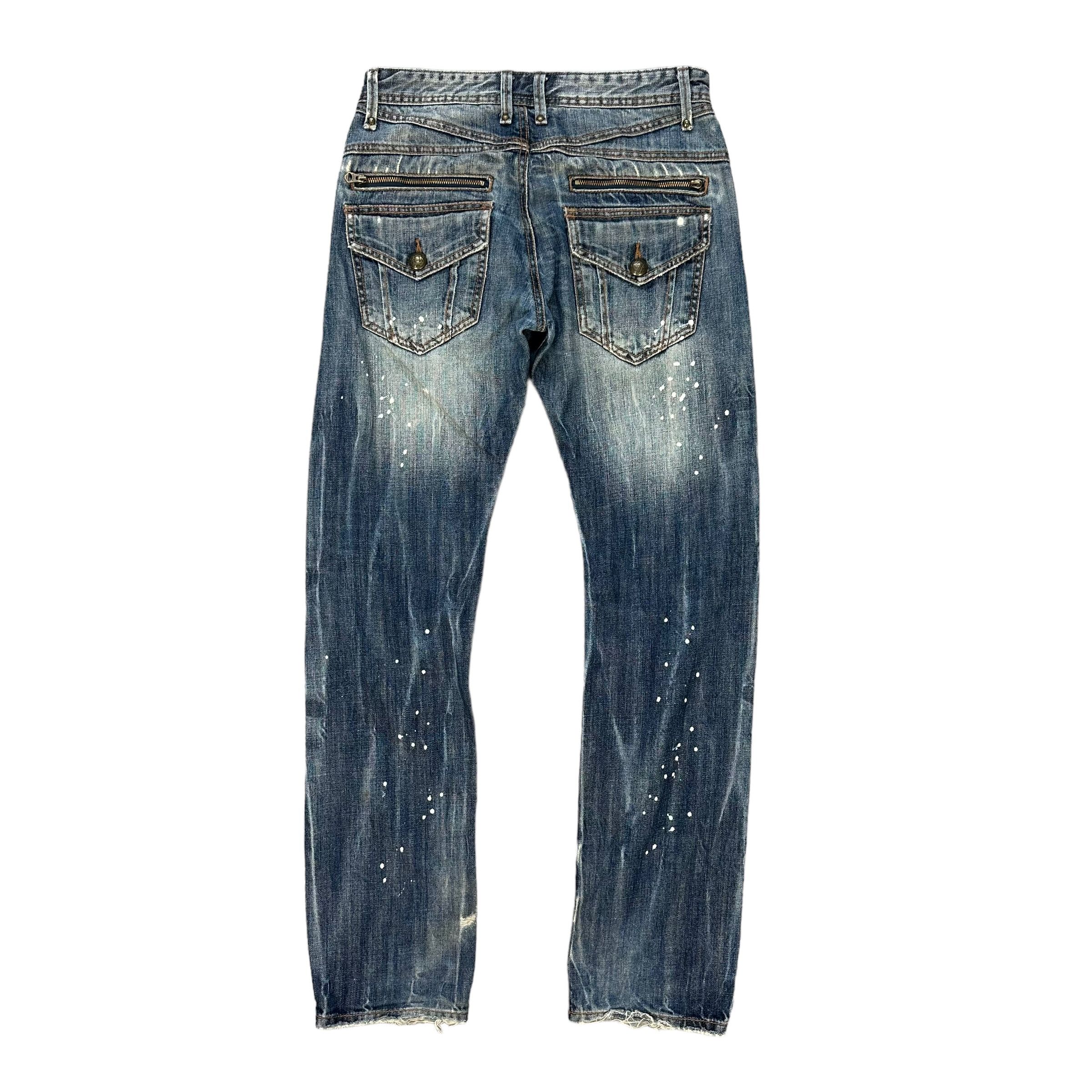 Japanese Brand RATTLE TRAP PAINT SPLATTERS DISTRESS DENIM PANT #8892-035 Size US 31 - 11 Thumbnail