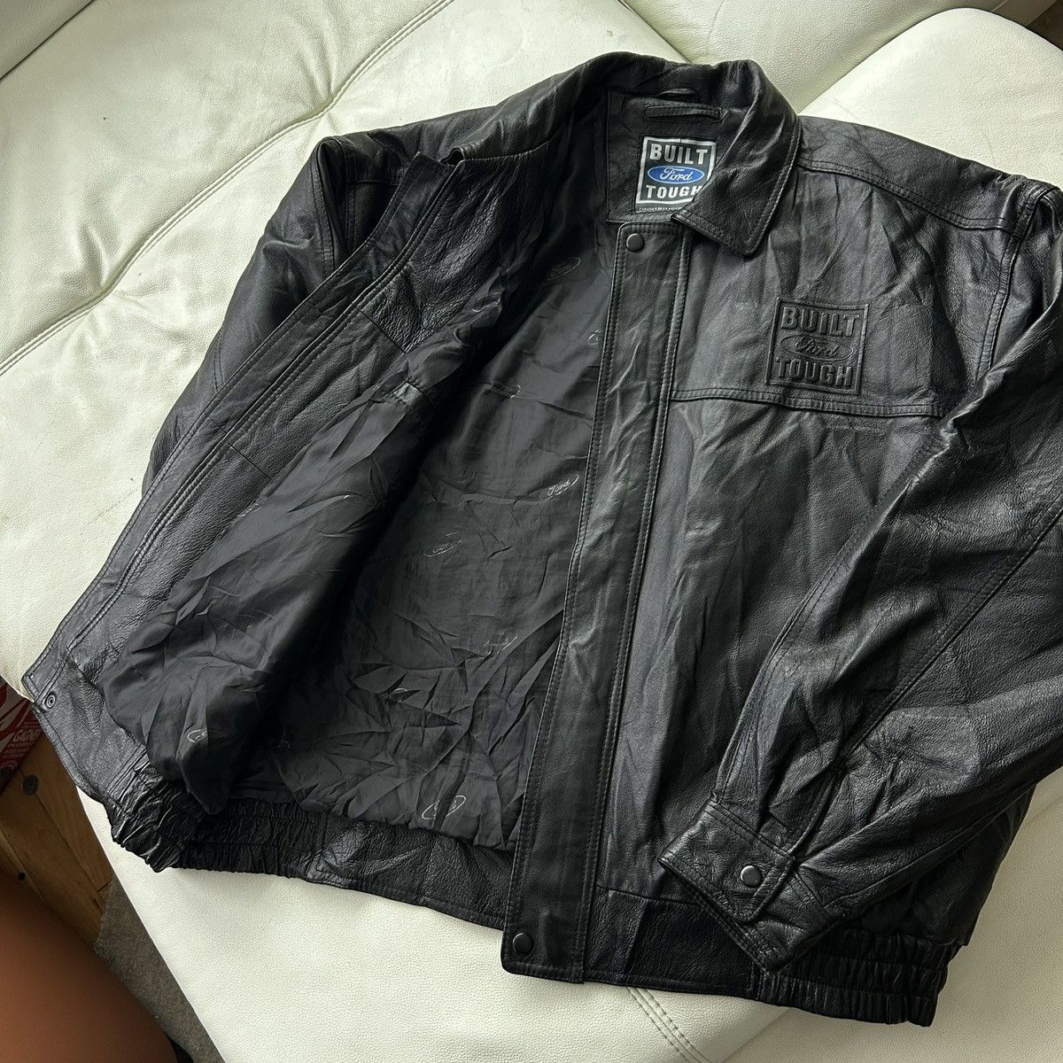 Vintage Ford Build Tough Leather Jacket Size US XXL / EU 58 / 5 - 4 Thumbnail