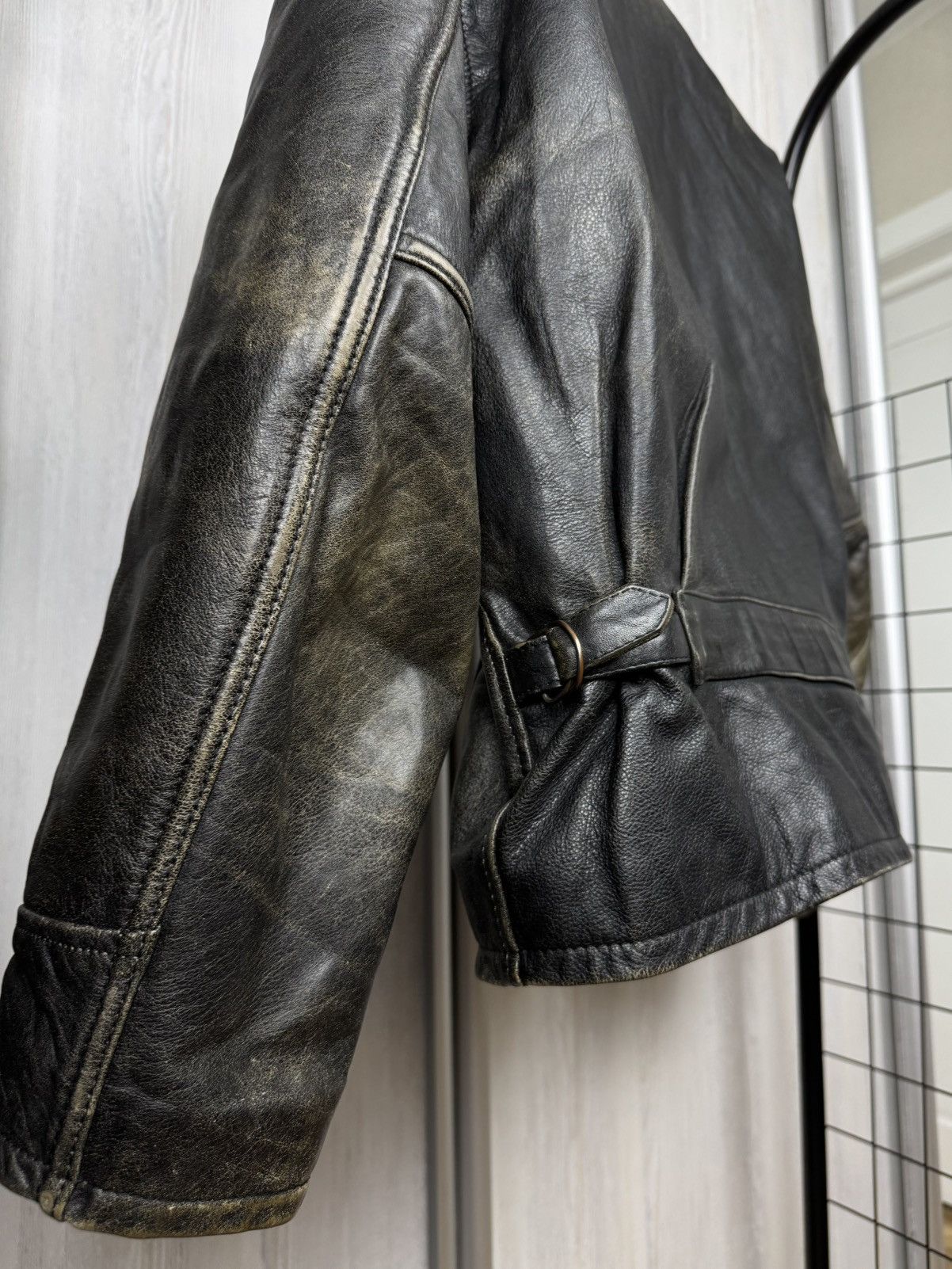Replay Replay vintage black faded leather bomber trucker’s jacket Size US L / EU 52-54 / 3 - 11 Thumbnail