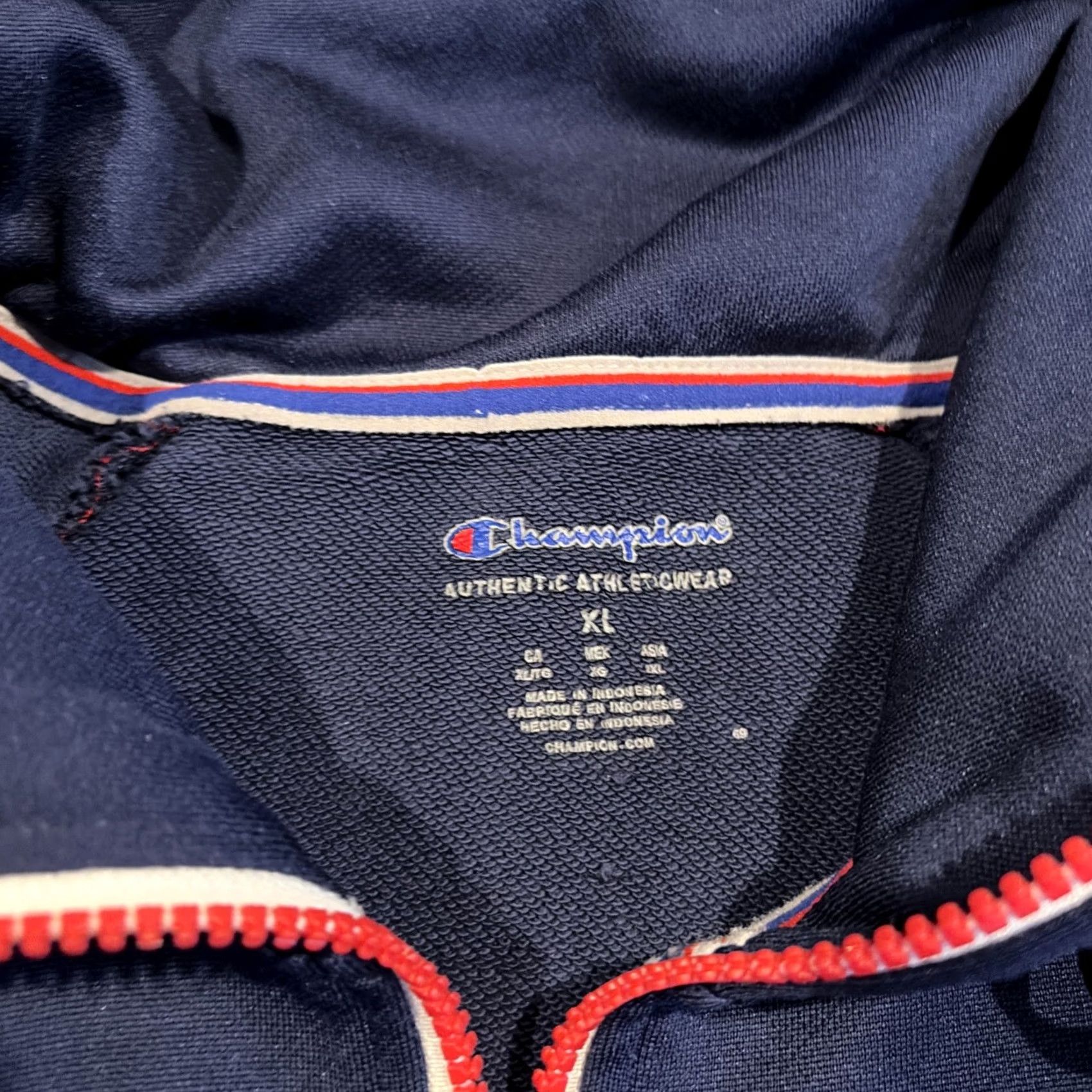 Champion VINTAGE Champion Sweatshirt XL Blue Pullover Half Zip Side Zippers Mens Size US XL / EU 56 / 4 - 3 Thumbnail