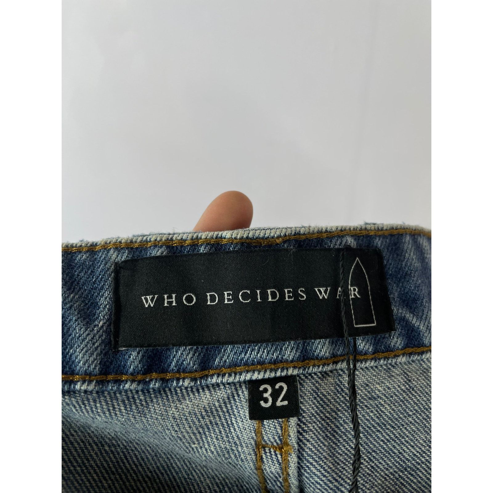 Who Decides War WDW Rhinestone Cemetery Blue Jeans Size US 32 / EU 48 - 3 Thumbnail