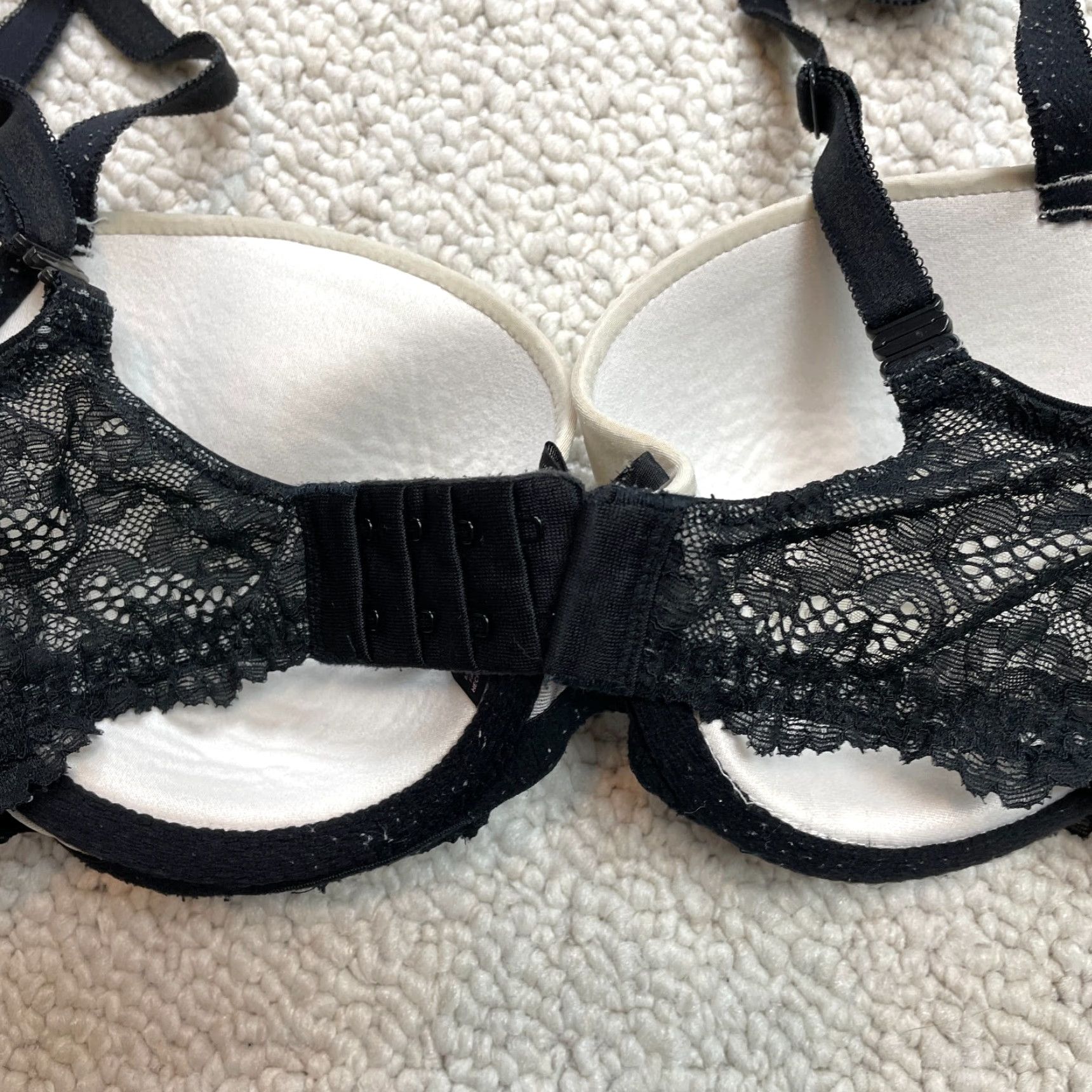 Victoria's Secret VICtoria's Secret Dream Angel Lined Demi/Demi Buste Double Bra Womens Black 32DD Size ONE SIZE - 7 Thumbnail