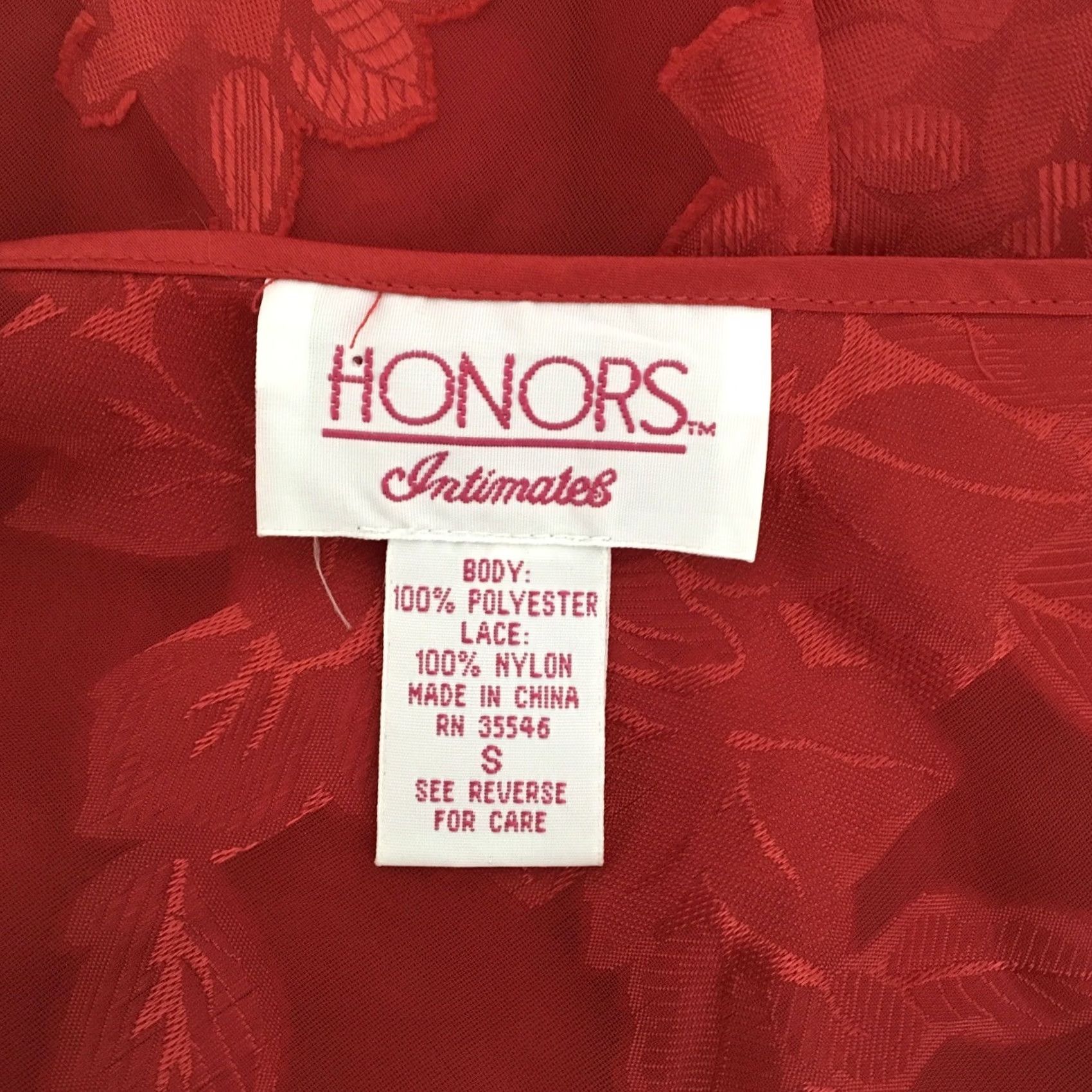 Vintage VTG 90s y2k Honors Intimates Floral Roses Sheer Lace Sexy Chemise Lingerie Gown Red Size S Womens Size ONE SIZE - 8 Thumbnail
