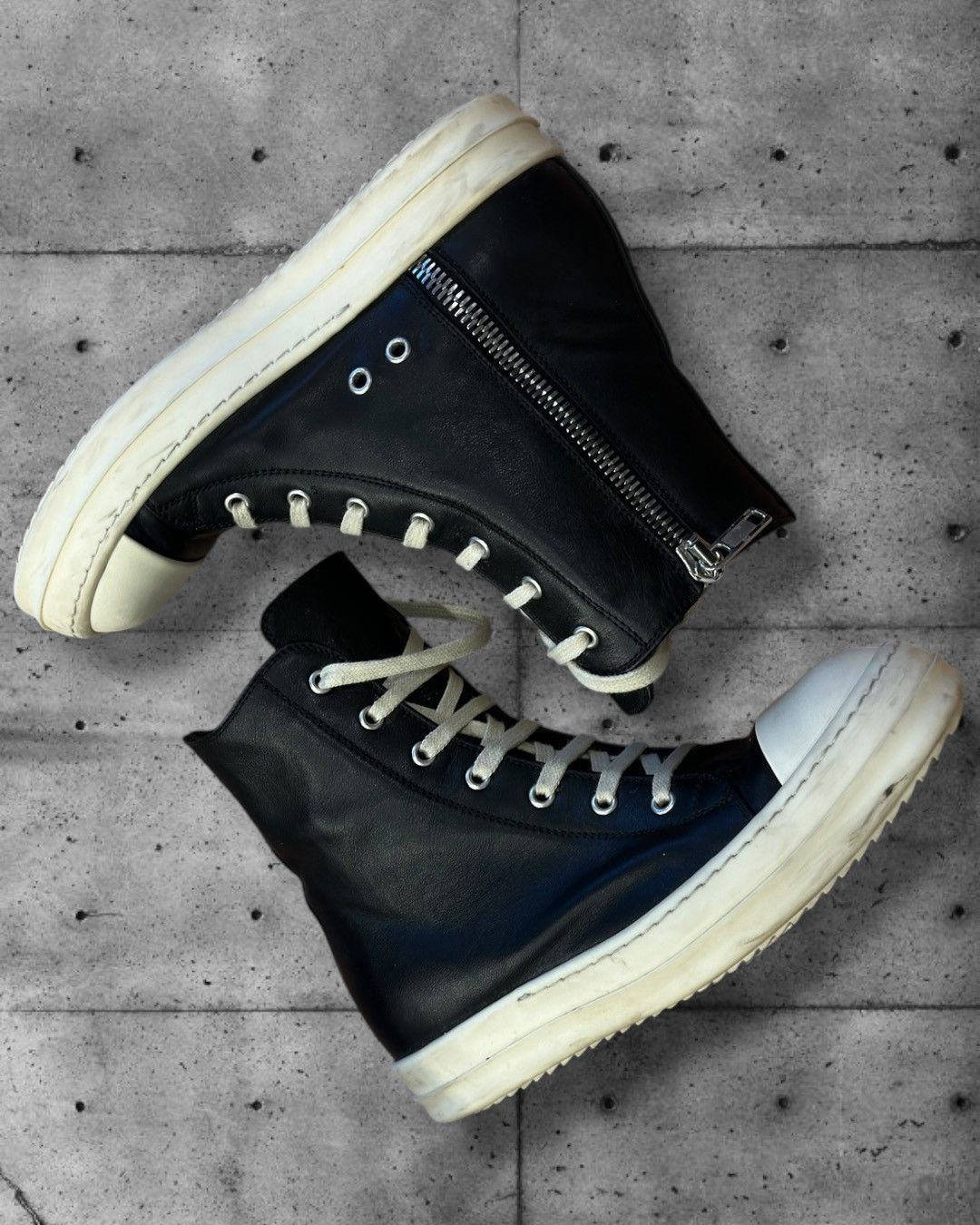 Rick Owens Rick Owens Ramones Sneakers Black Milk first line 38 Size US 5.5 / EU 38 - 2 Thumbnail