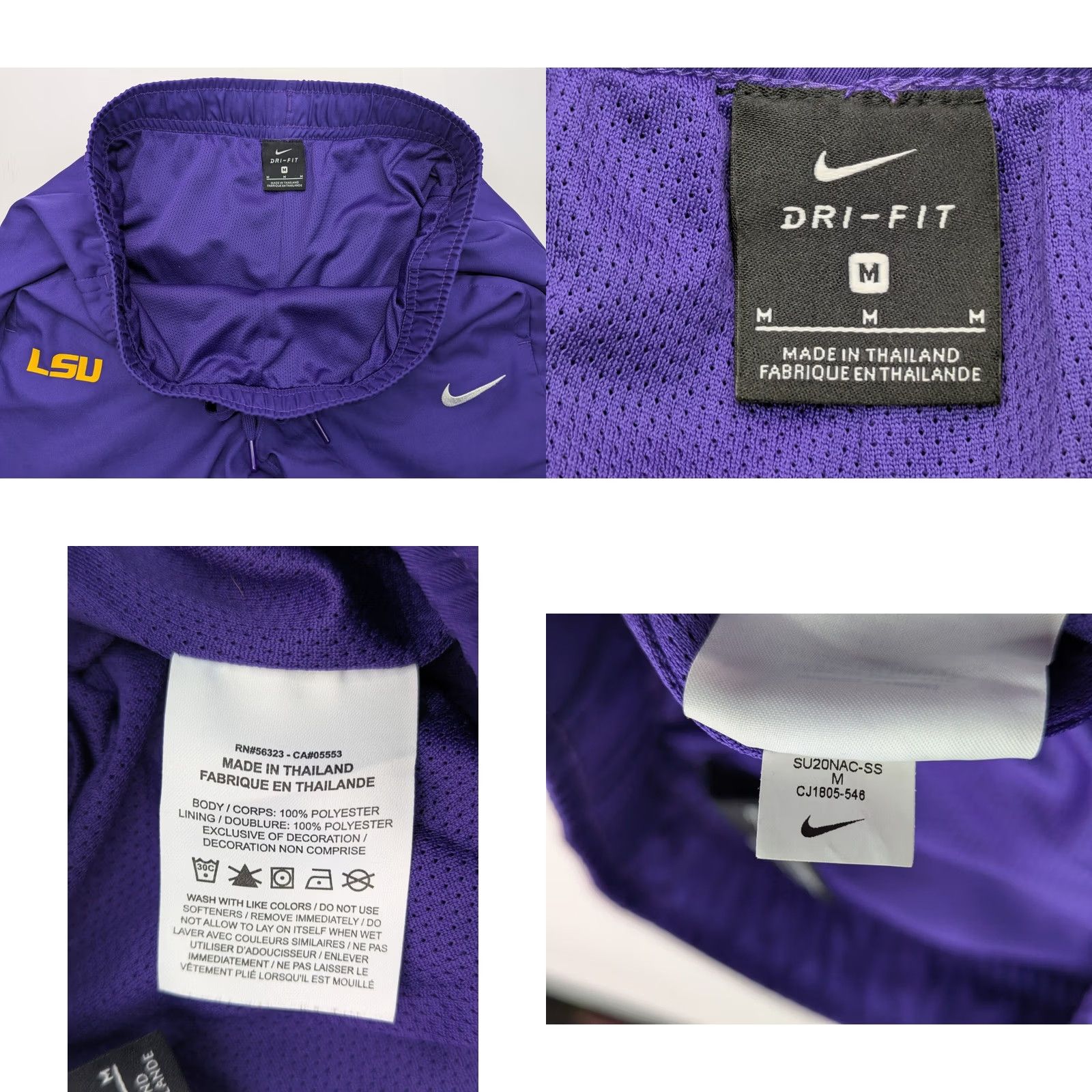 Nike Nike LSU Tigers Dri-FIT Warm Up Pants, Men M, Purple Gold, Straight Leg, Track Pants Size US 31 - 8 Thumbnail