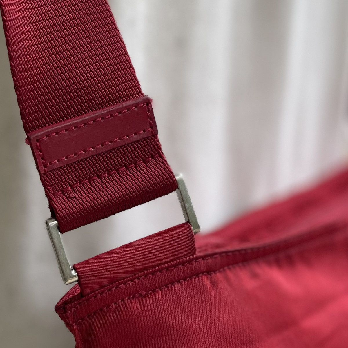 Prada Prada Red Tessuto Triangle Logo Nylon Crossbody Size ONE SIZE - 9 Thumbnail