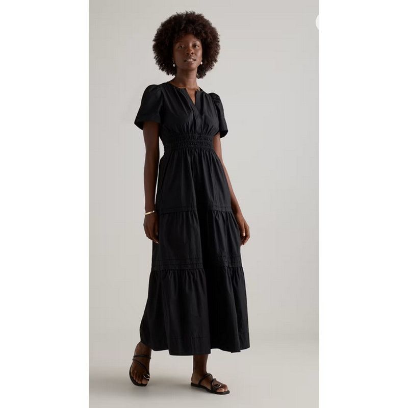Quince Quince Cotton Poplin Tiered Maxi Dress Black Size M NWOT Size M / US 6-8 / IT 42-44 - 1 Thumbnail