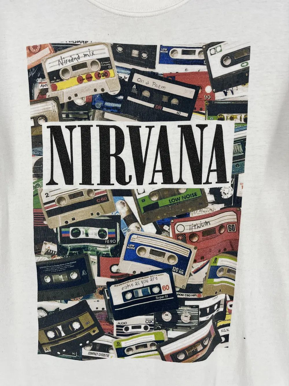 Vintage Nirvana Cassette Mix T-shirt Lithium Come As You Are Size US XL / EU 56 / 4 - 4 Thumbnail