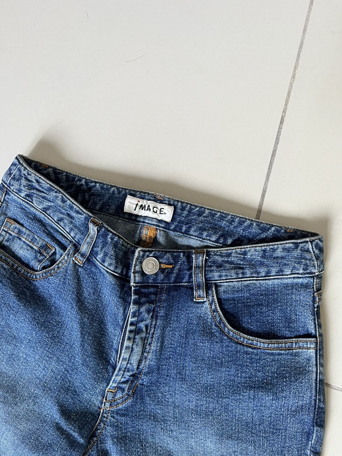 Japanese Brand Issey Miyake Inspired Image Japan Diamond Bootcut Jeans Size 28" / US 6 / IT 42 - 2 Thumbnail