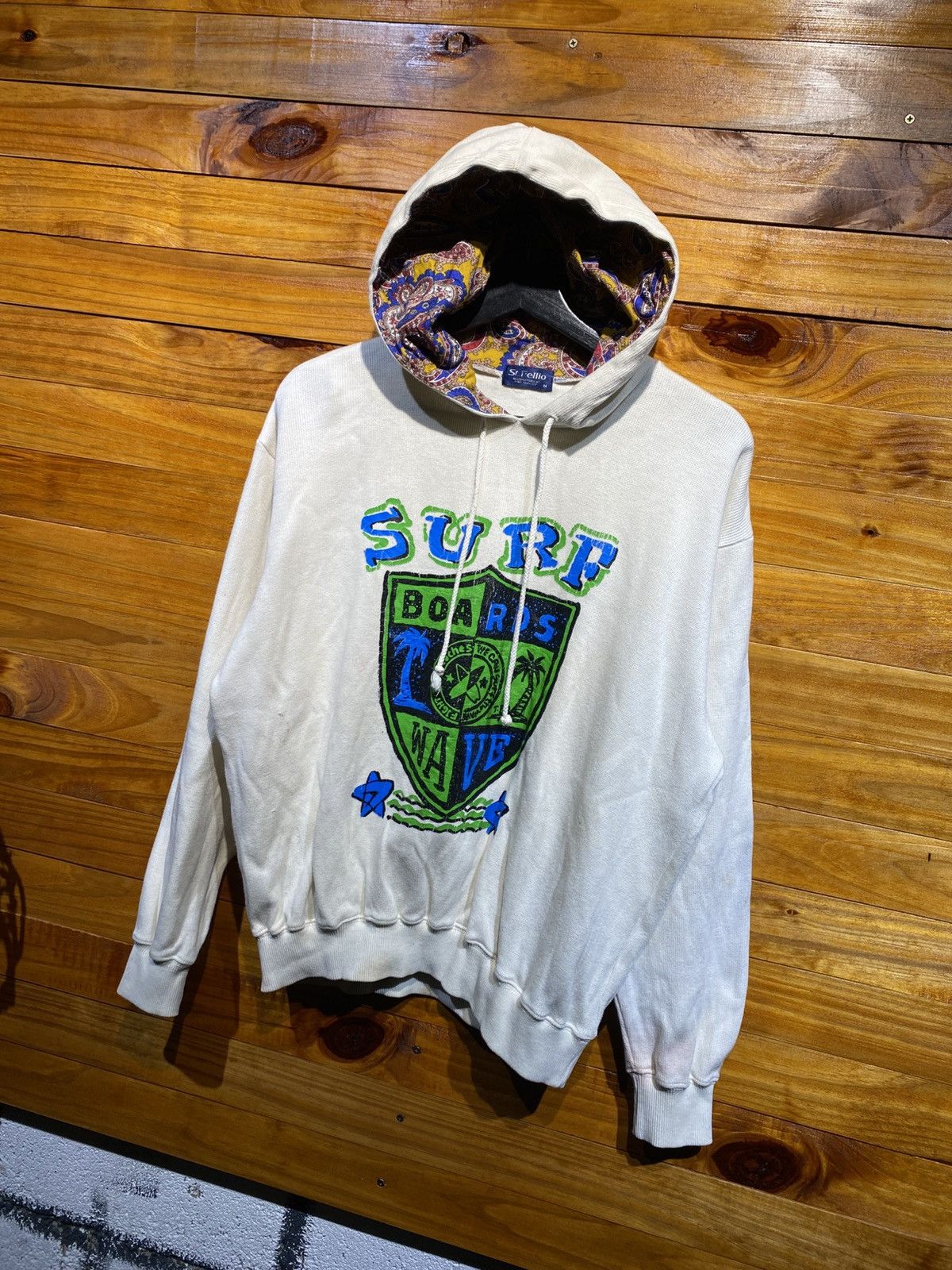 Vintage Vintage St. Fellio Surf Boards Hoodie – Cream White, Paisley Size US M / EU 48-50 / 2 - 4 Thumbnail