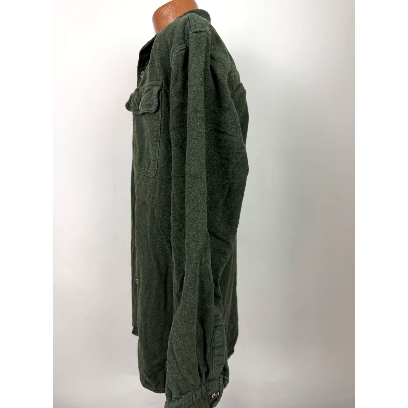 Vintage Stillwater Supply Co. Shirt Men LT Green Flannel Button-Up Heavyweight Pockets 32" Collared 19.5" Shoulders Size US L / EU 52-54 / 3 - 7 Thumbnail