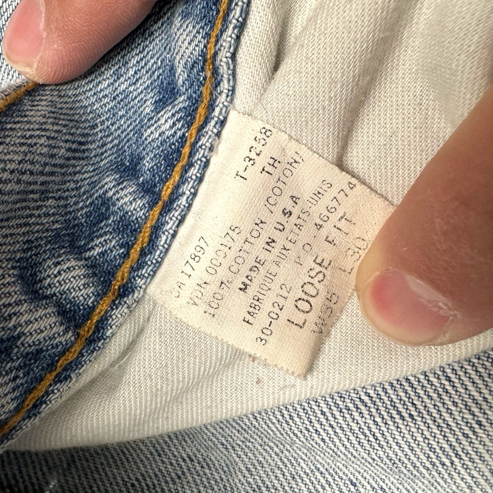 Gap VINTAGE GAP Denim Jeans 90s Distressed Loose Fit Wide-Leg Men 35x30 Blue USA Week 1990s Mens Size US 35 - 6 Thumbnail