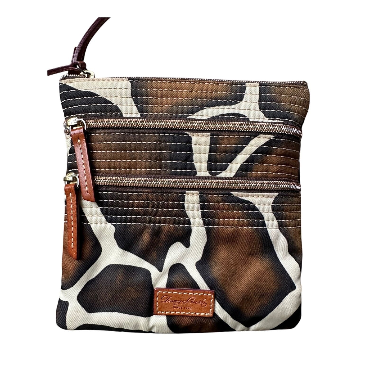 Dooney & Bourke Dooney & Bourke Giraffe Print Triple Zip Nylon Crossbody Bag Size ONE SIZE - 5 Thumbnail