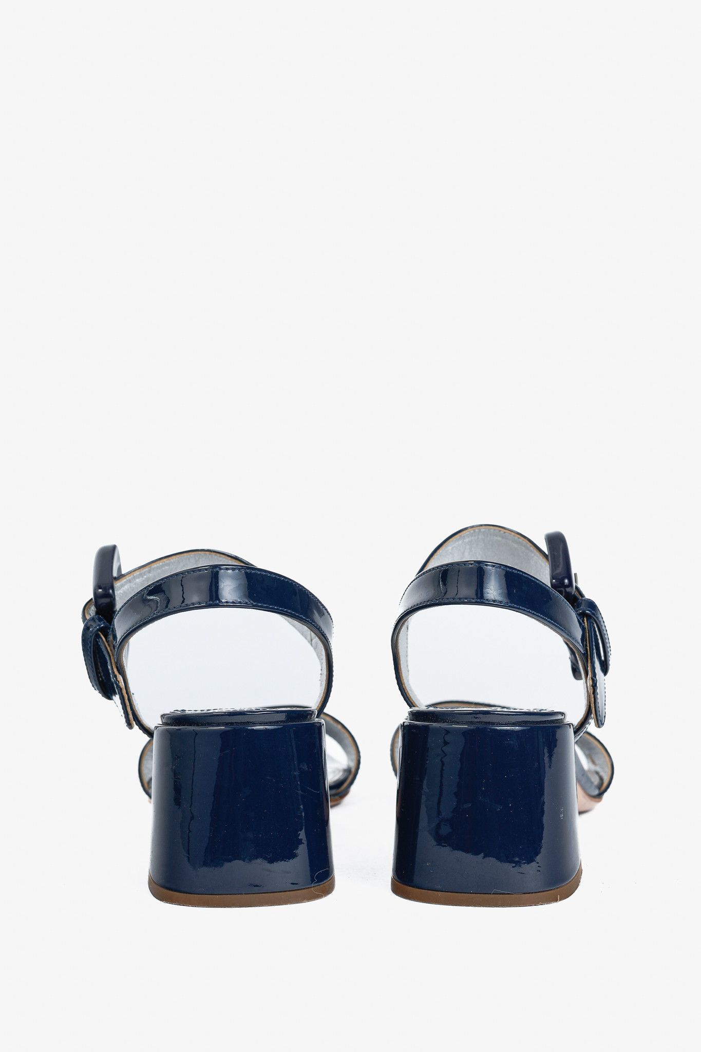 Prada Prada Blue Patent-Leather Buckled Sandals Size US 7 / IT 37 - 3 Thumbnail