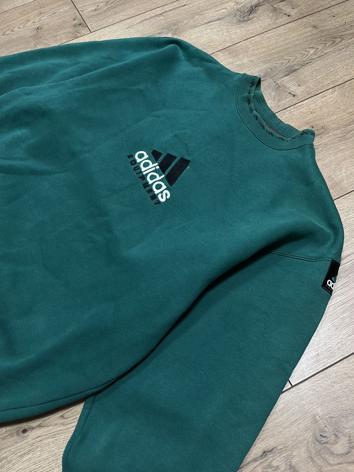 Adidas × Vintage 90s Vintage Adidas Equipment Green Crewneck Sweatshirt Size US M / EU 48-50 / 2 - 2 Thumbnail