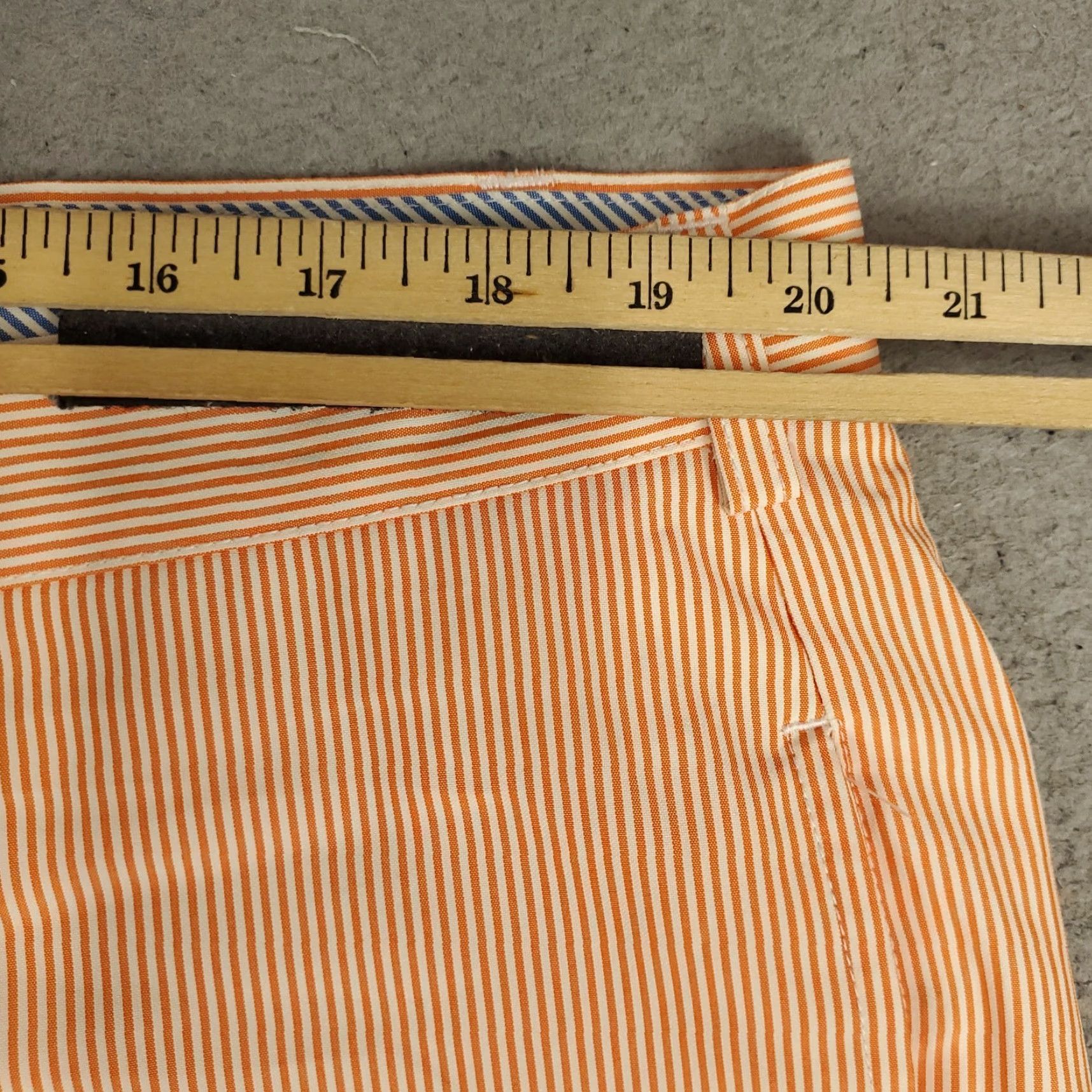 Vintage Donald Ross Shorts Mens Size 40 Orange Striped Polyester Golf Flat Front Chino Shirt Size US 40 / EU 56 - 4 Thumbnail