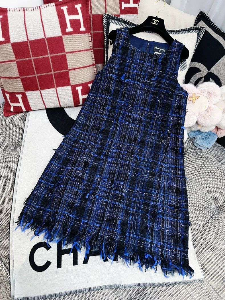 Chanel Chanel 14s spring and summer blue color block plaid tasse Size XS / US 0-2 / IT 36-38 - 8 Thumbnail