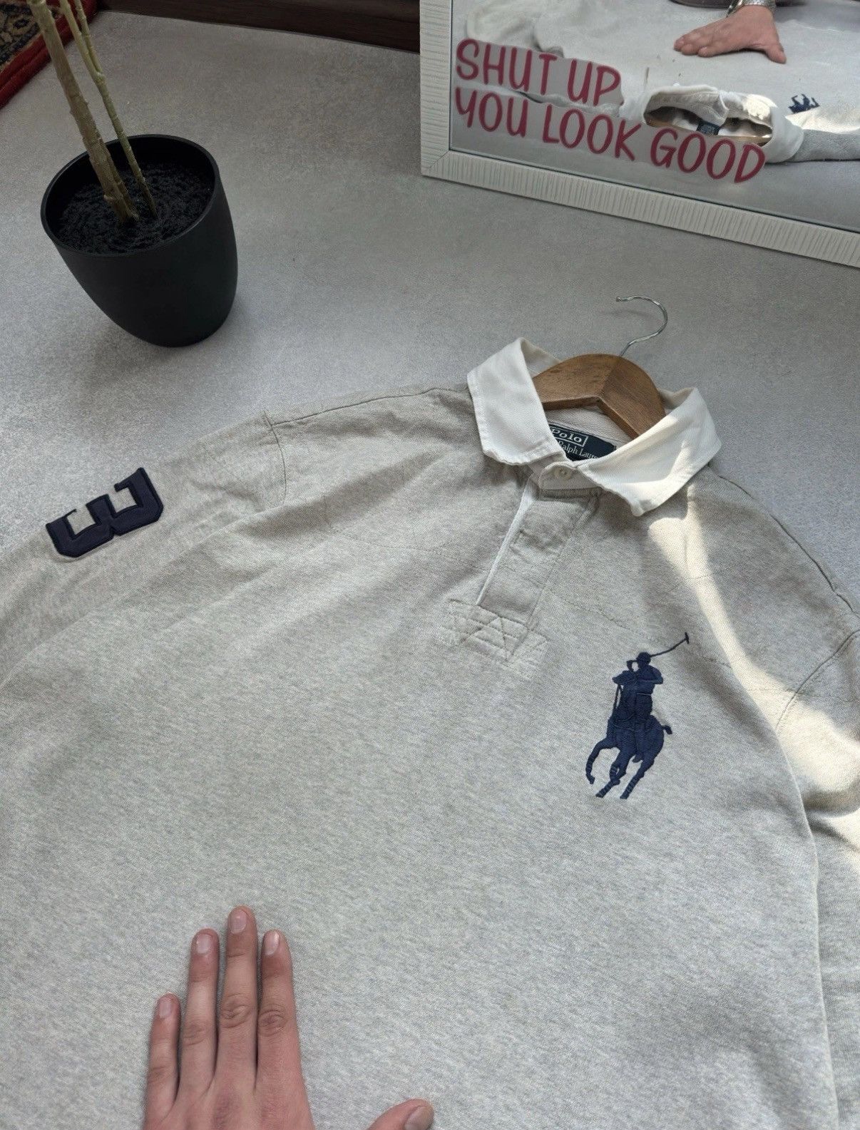 Polo Ralph Lauren Vintage Polo Ralph Lauren Number 3 Polo Rugby Long Sleeve Size US L / EU 52-54 / 3 - 4 Thumbnail