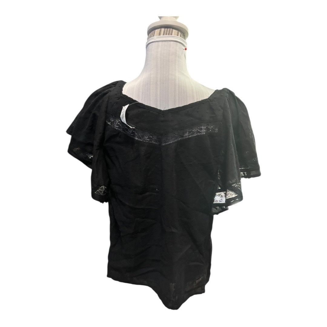 Old Navy Old Navy Black Eyelet Blouse Size S Tall NWT Size S / US 4 / IT 40 - 2 Thumbnail