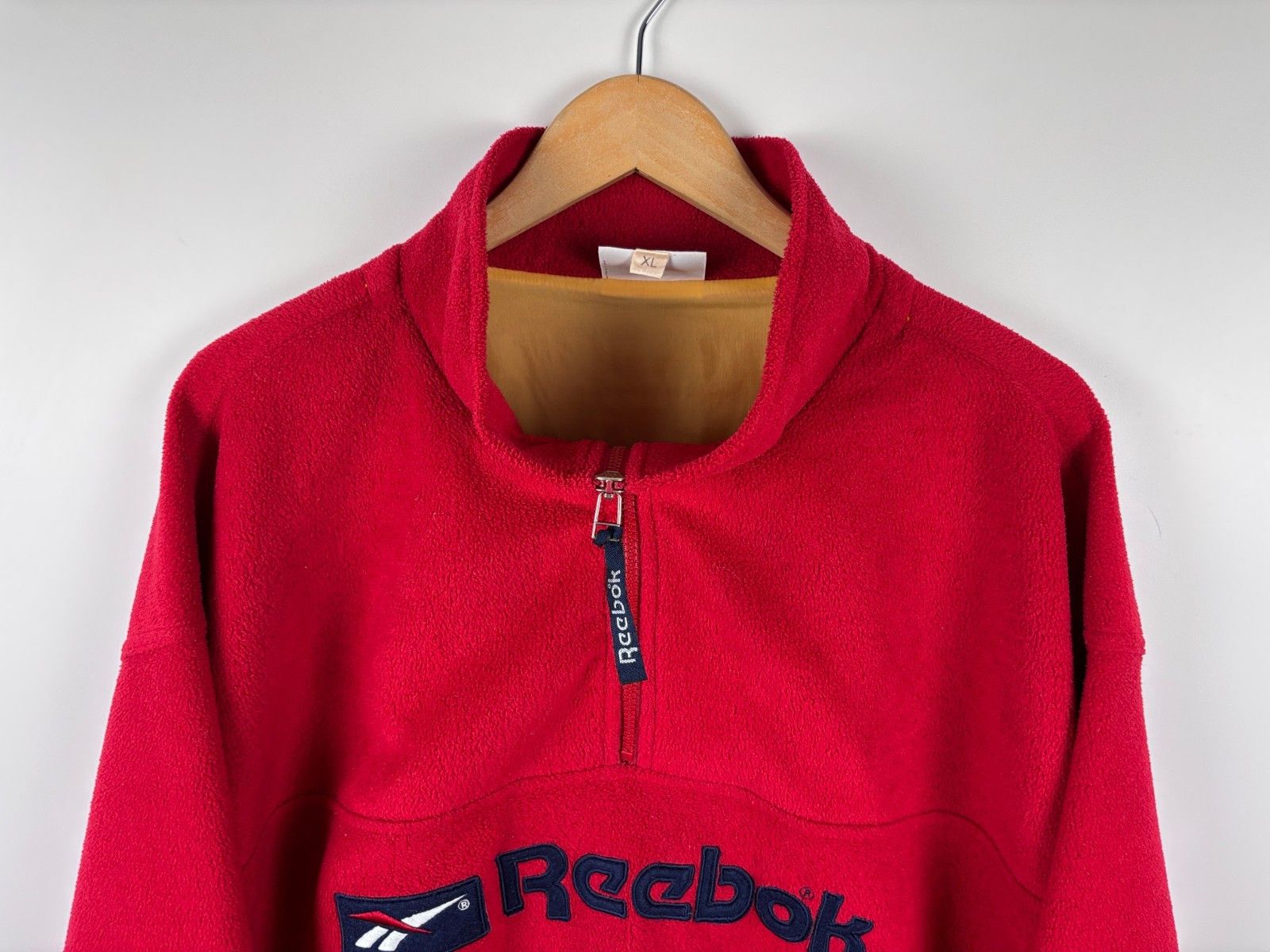 Reebok Vintage Reebok Fleece Sweater 1/2 Zip Pullover Red Mens XL Size US XL / EU 56 / 4 - 2 Thumbnail